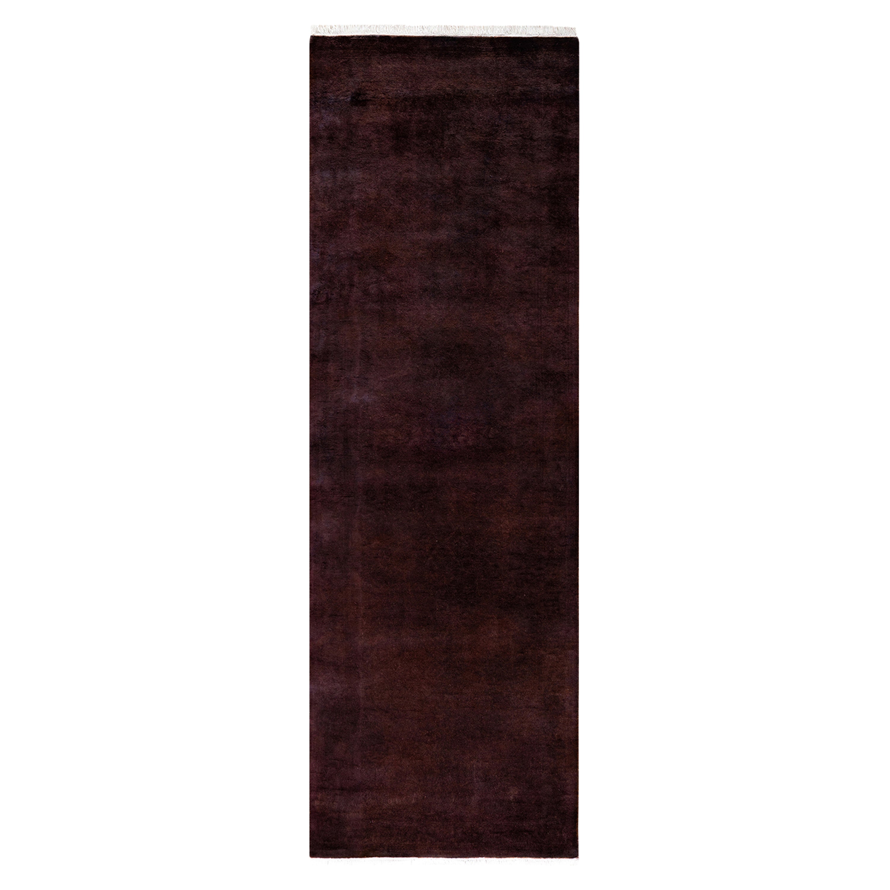 Premium Brown Overdyed Wool Runner Rug 2'6