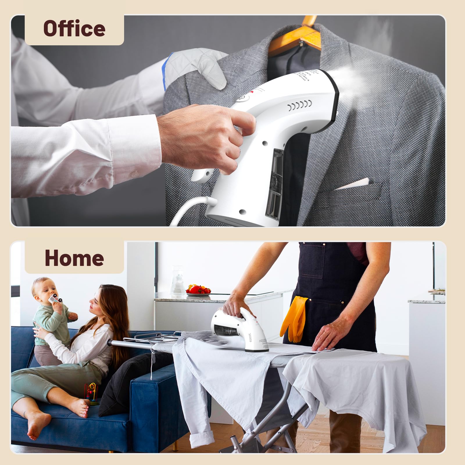 Best Handheld Clothes Steamer - Portable Garment Steamer for Travel & Home Use - Quick Wrinkle Remover for Shirts, Dresses & Suits - Perfect for Business Trips & Daily Outfits