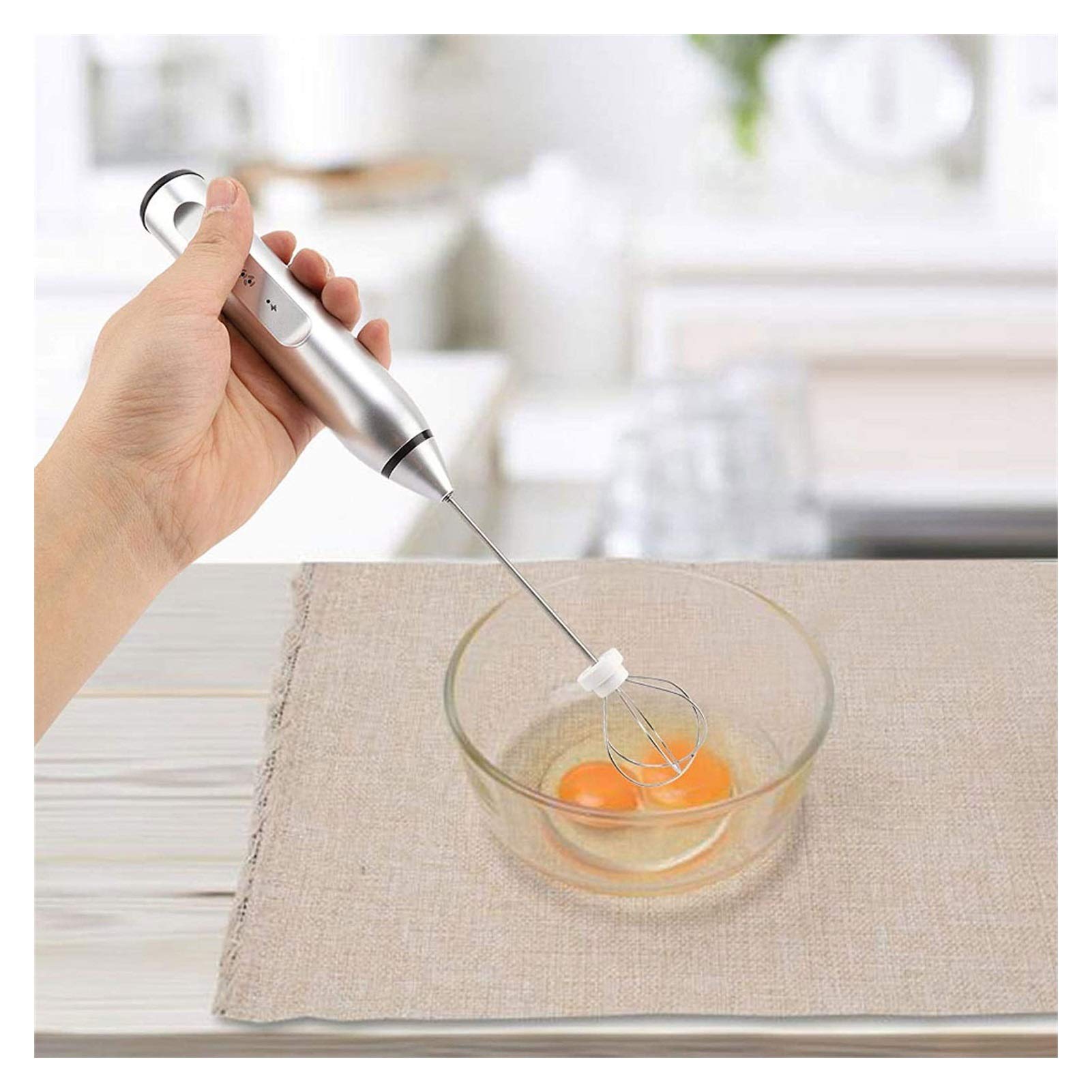 Electric Milk Frother Handheld - Mini Whisk Blender for Coffee, Latte, Matcha, Hot Chocolate - Perfect for Home, Office & Cafe Use