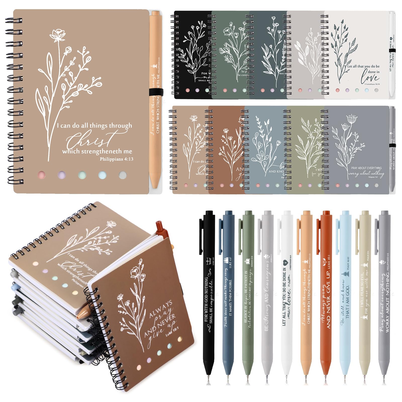 Bulk Christian Gifts - Bible Study Notebook with Sticky Notes & Aesthetic Religious Pen for Women - Prayer Journal, Church Notepad, Sunday School Supplies - Perfect for Bible Study, Prayer Groups & Faith-Based Gifting