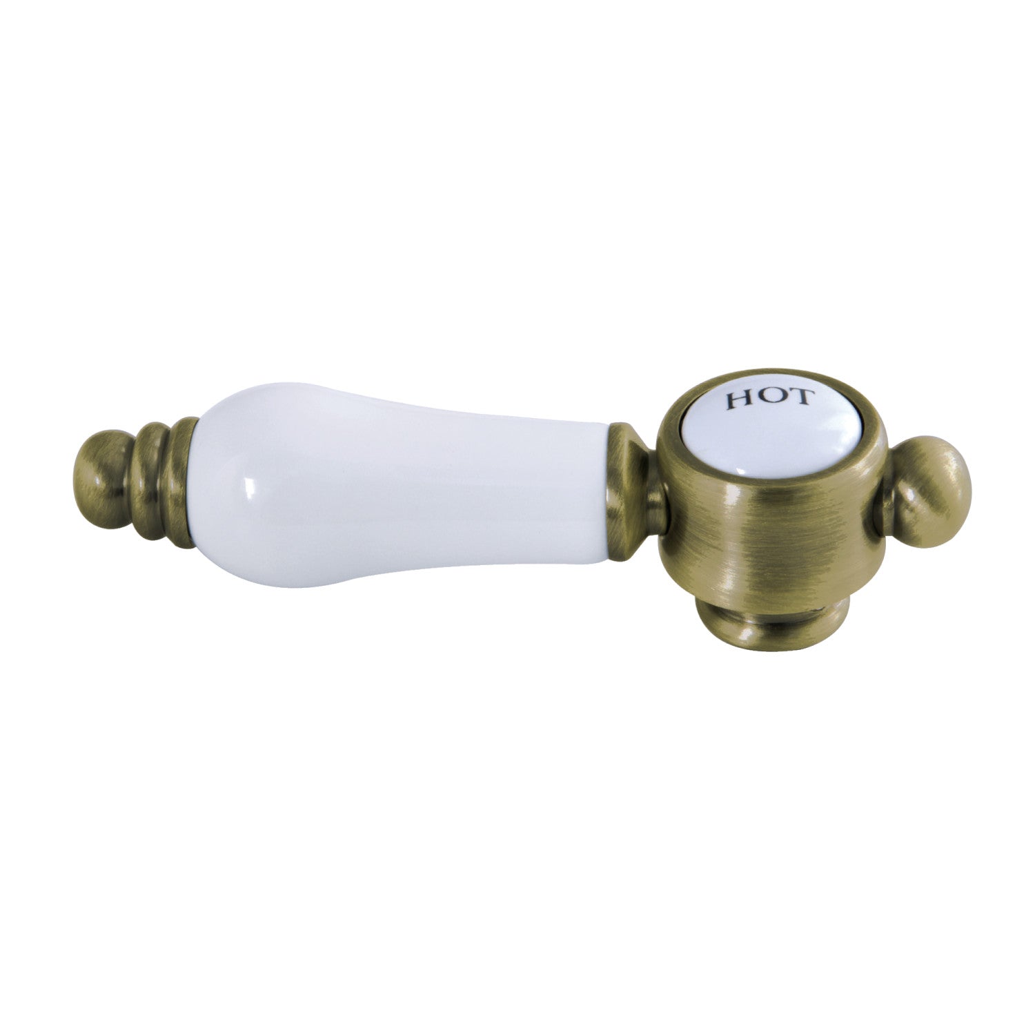 Bel Air KSH7613BPLH Antique Brass Porcelain Lever Handle for Hot Water - Vintage Bathroom & Kitchen Faucet Upgrade