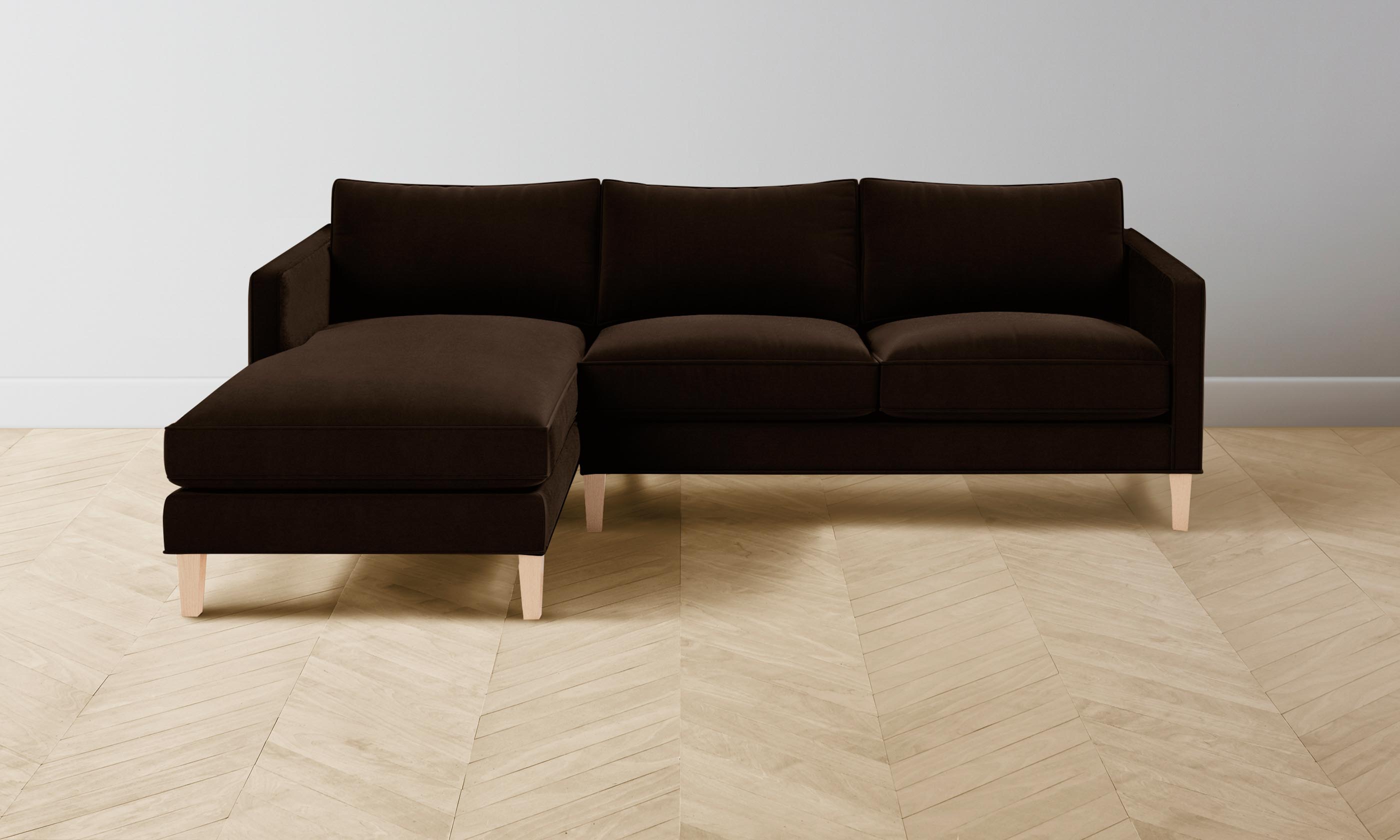 Premium Crosby Sectional Sofa - Luxurious Mohair Upholstery in Rich Chocolate Brown | Perfect for Living Room, Lounge & Family Gatherings