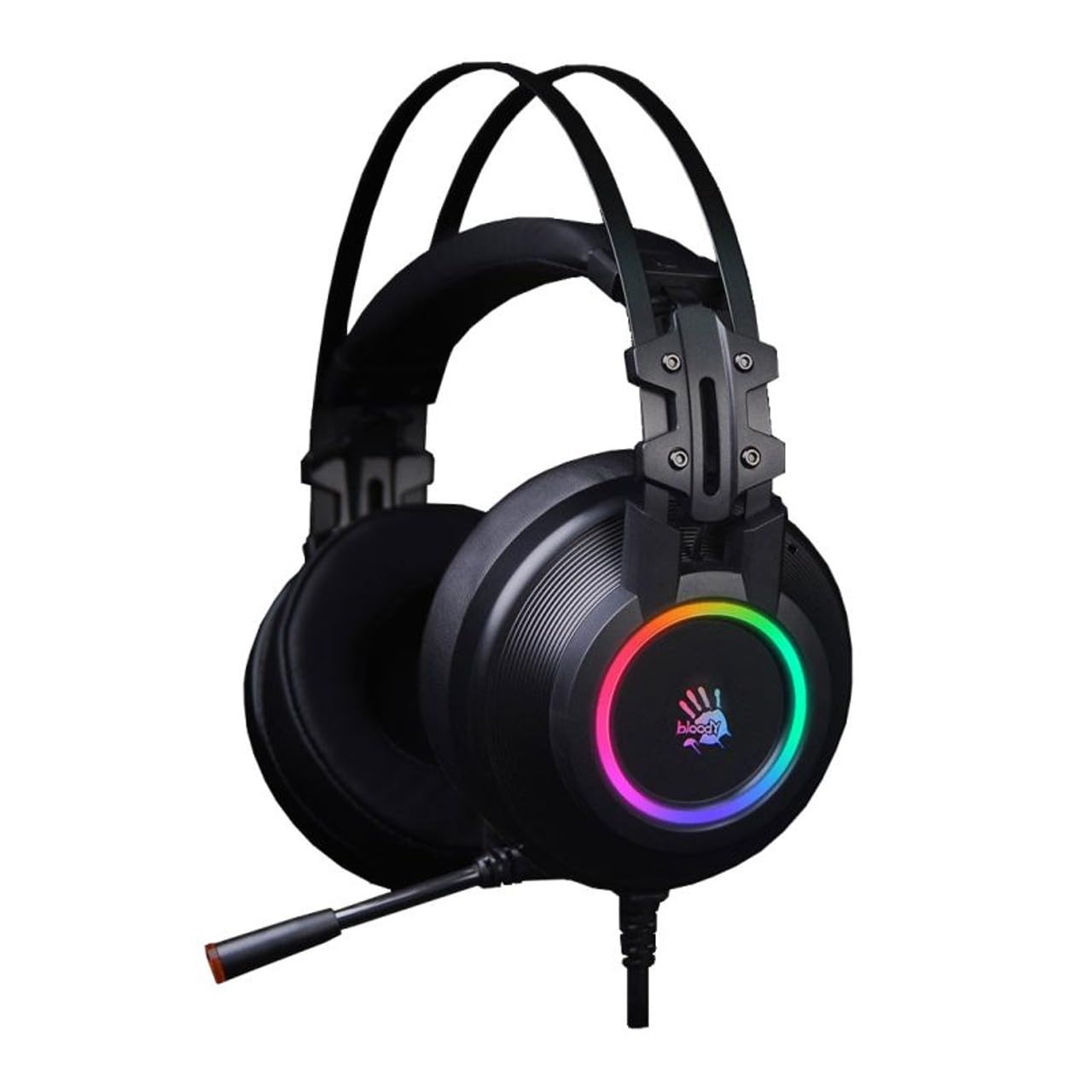 Bloody G528C RGB Gaming Headset with 7.1 Virtual Surround Sound - Noise Cancelling Mic & Braided USB Cable - On-Ear Volume Control - Perfect for FPS, MMO, Streaming & Competitive Gaming
