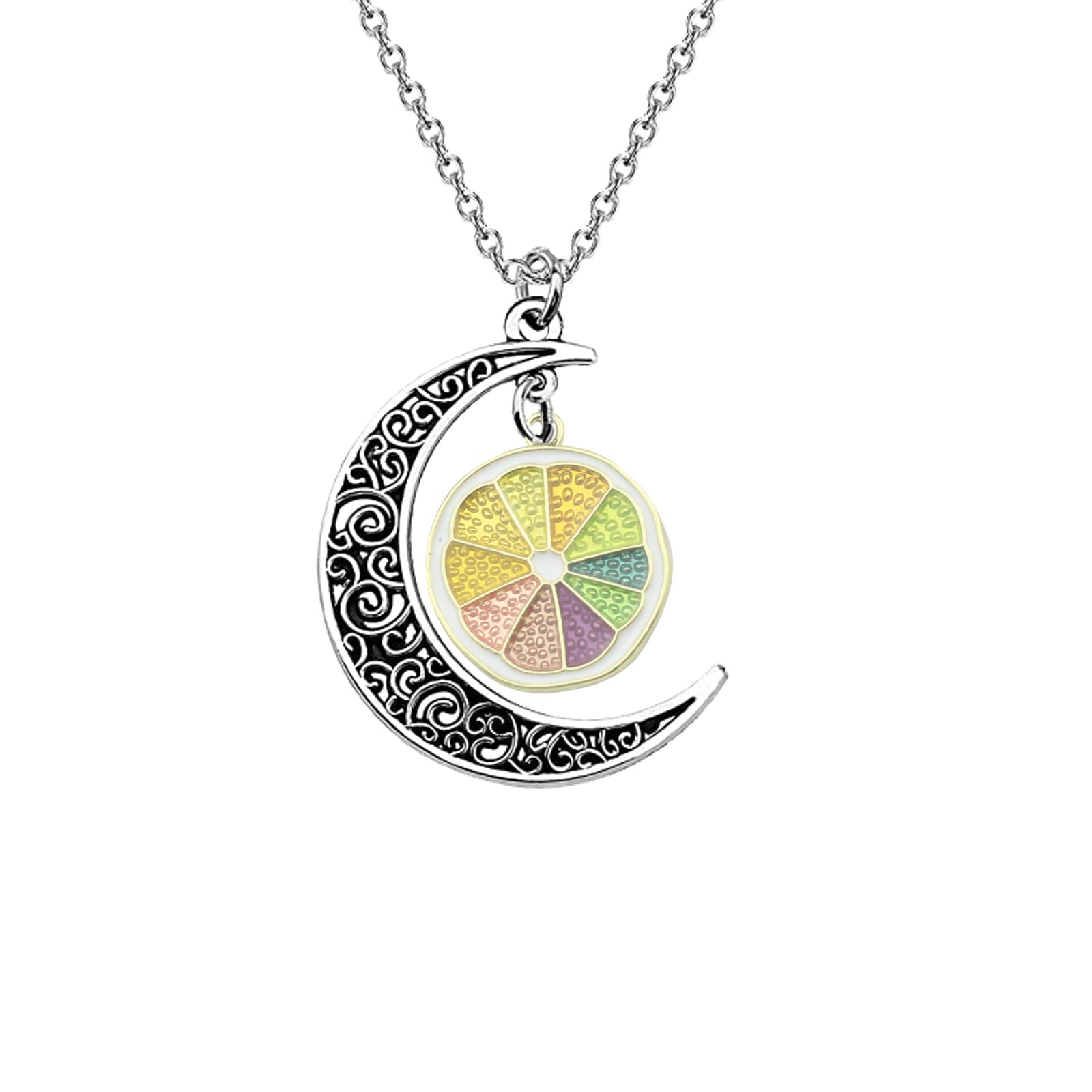 RLZRWAI Lemon Slice Necklace - Cute Fruit Jewelry for Women & Girls | Lemon-Themed Gift for Girlfriend, Mother, or Best Friend | Perfect for Summer Outfits, Beach Vacations & Birthday Presents