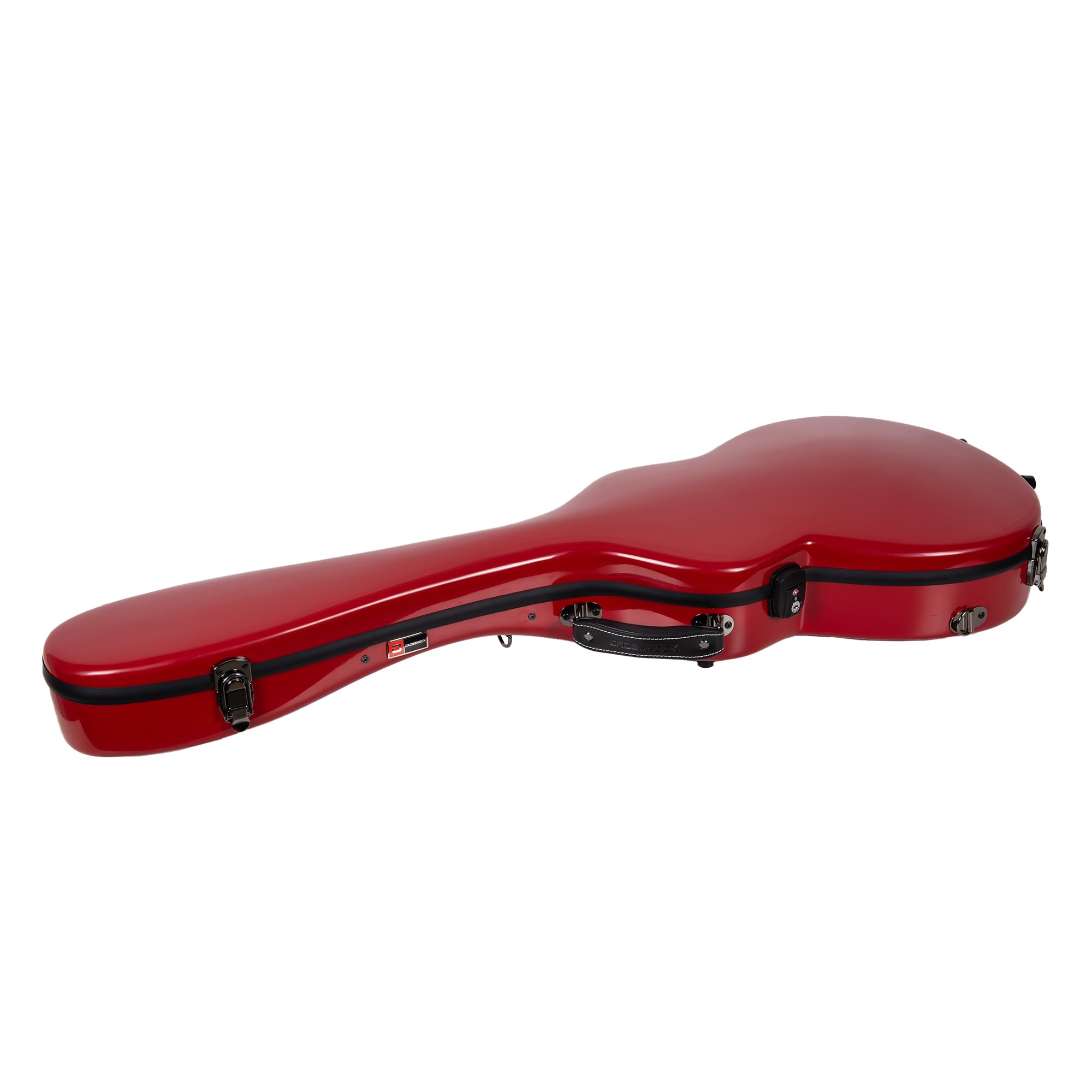 Crossrock Fiberglass Hardshell Guitar Case for Les Paul - Red Backpack Style | Perfect for Travel, Gigging & Secure Storage