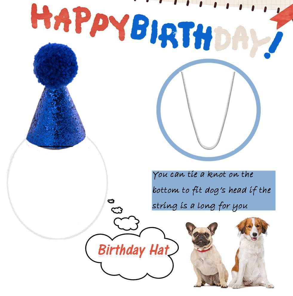 Dog Birthday Hat & Bandana Set - Cute Birthday Outfit for Small, Medium & Large Dogs - Perfect Gift for Dog Lovers - Great for Birthday Parties & Photo Shoots