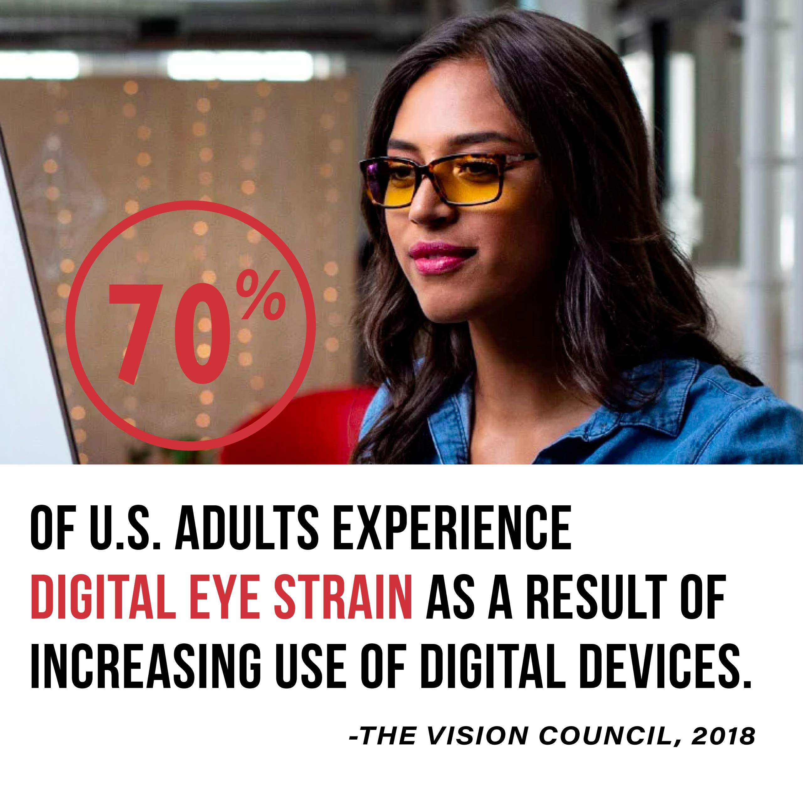GUNNAR Phenom 3.0x Computer Reading Glasses - Blue Light Blocking Glasses with 65% Blue Light Protection, 100% UV Filter & Anti-Reflective Coating to Reduce Eye Strain & Dryness - Perfect for Gaming, Office Work & Screen Time