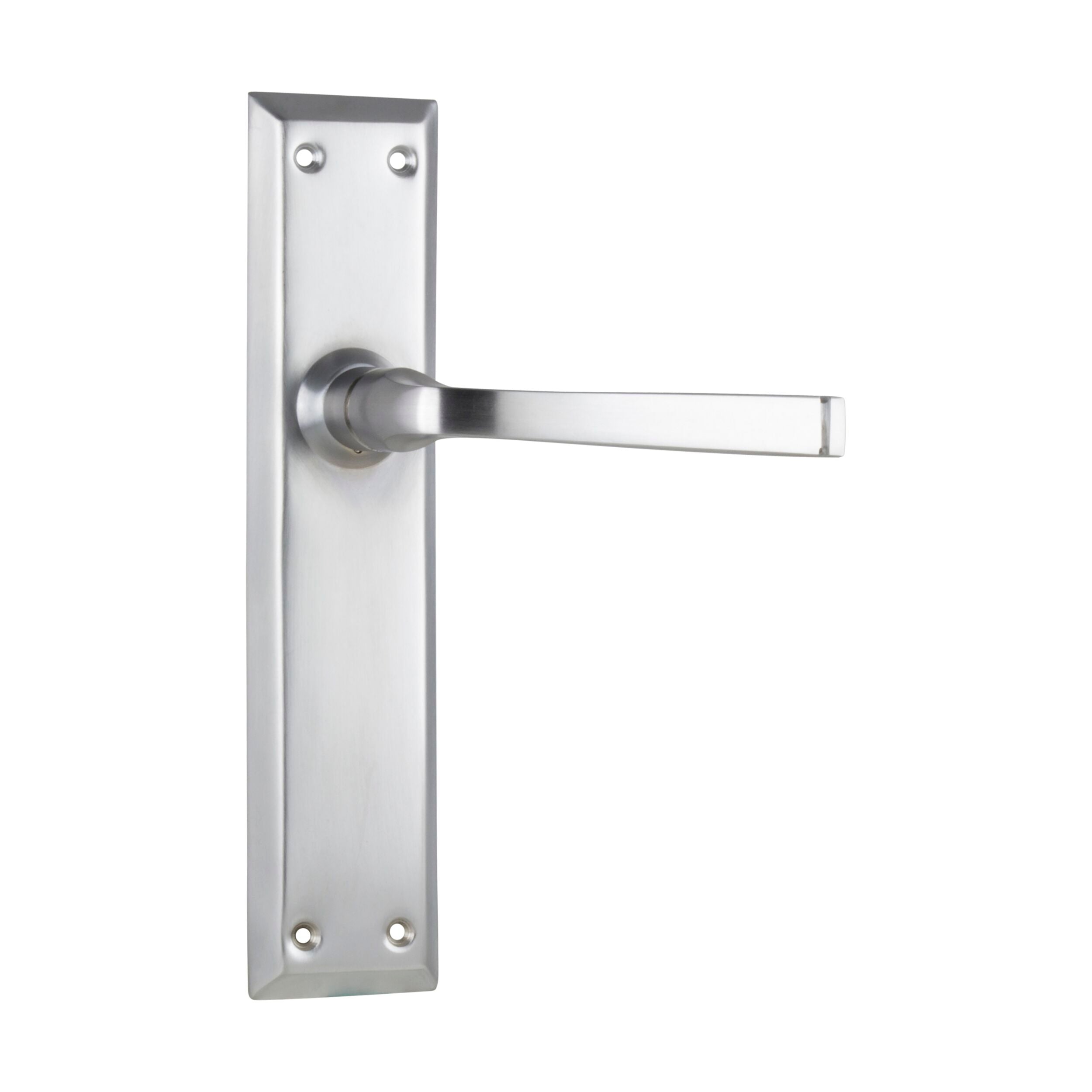 Menton Satin Chrome Door Lever Latch Pair - H225xW50xP75mm - Perfect for Interior Doors, Bedrooms, and Offices