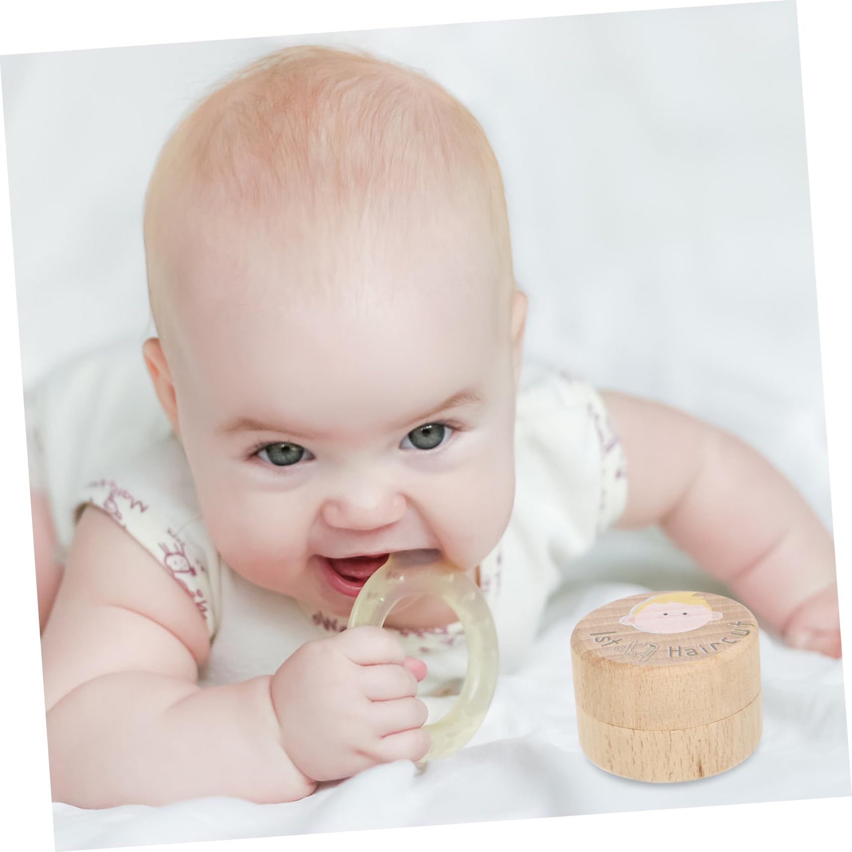 CATIEBYE Wooden Baby Keepsake Box for Milk Teeth, First Haircut & Curl - Perfect for Preserving Precious Memories | Baby Shower Gift & Nursery Decor