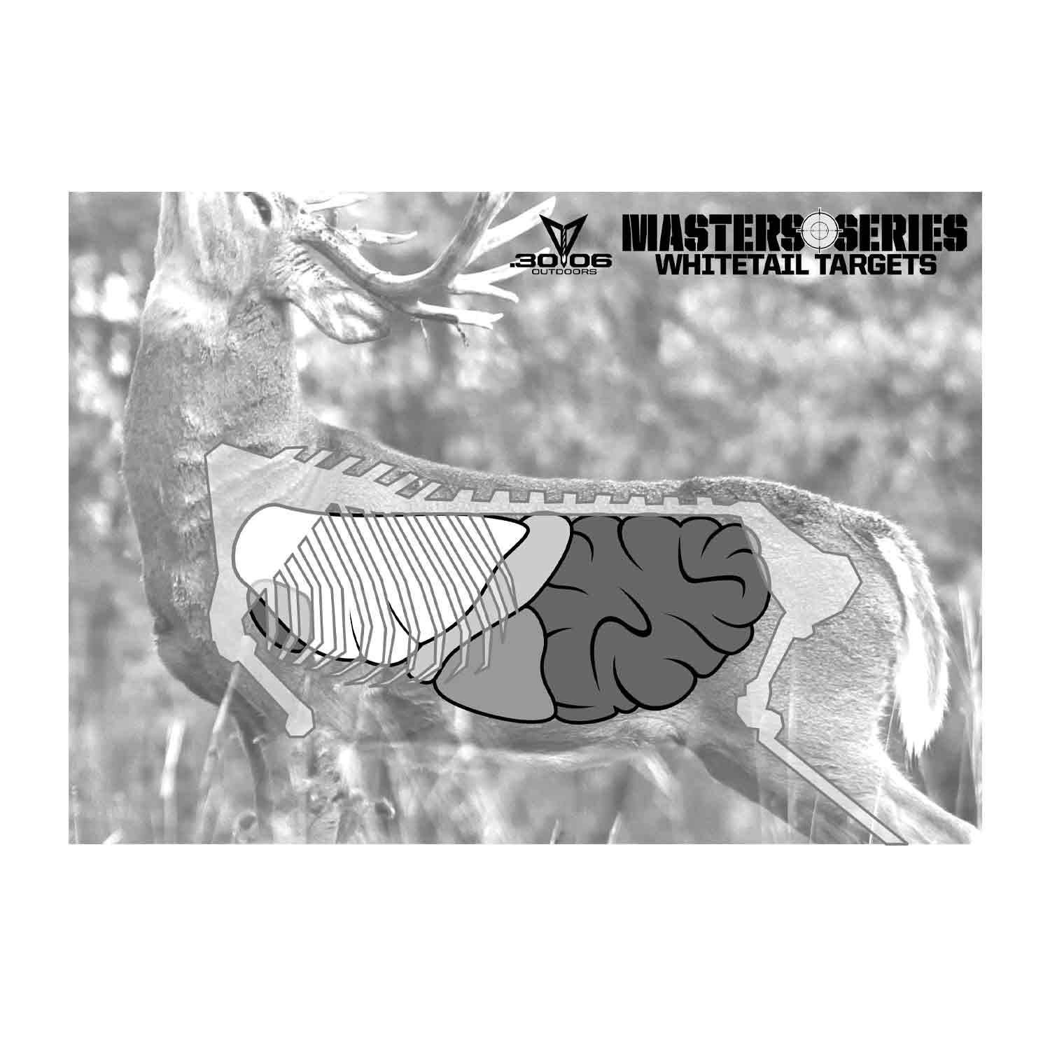 30.06 Masters Series Whitetail Deer Shooting Targets - 5 Pack for Rifle Practice & Hunting Training | Perfect for Outdoor Range, Backyard Shooting & Hunting Season Preparation
