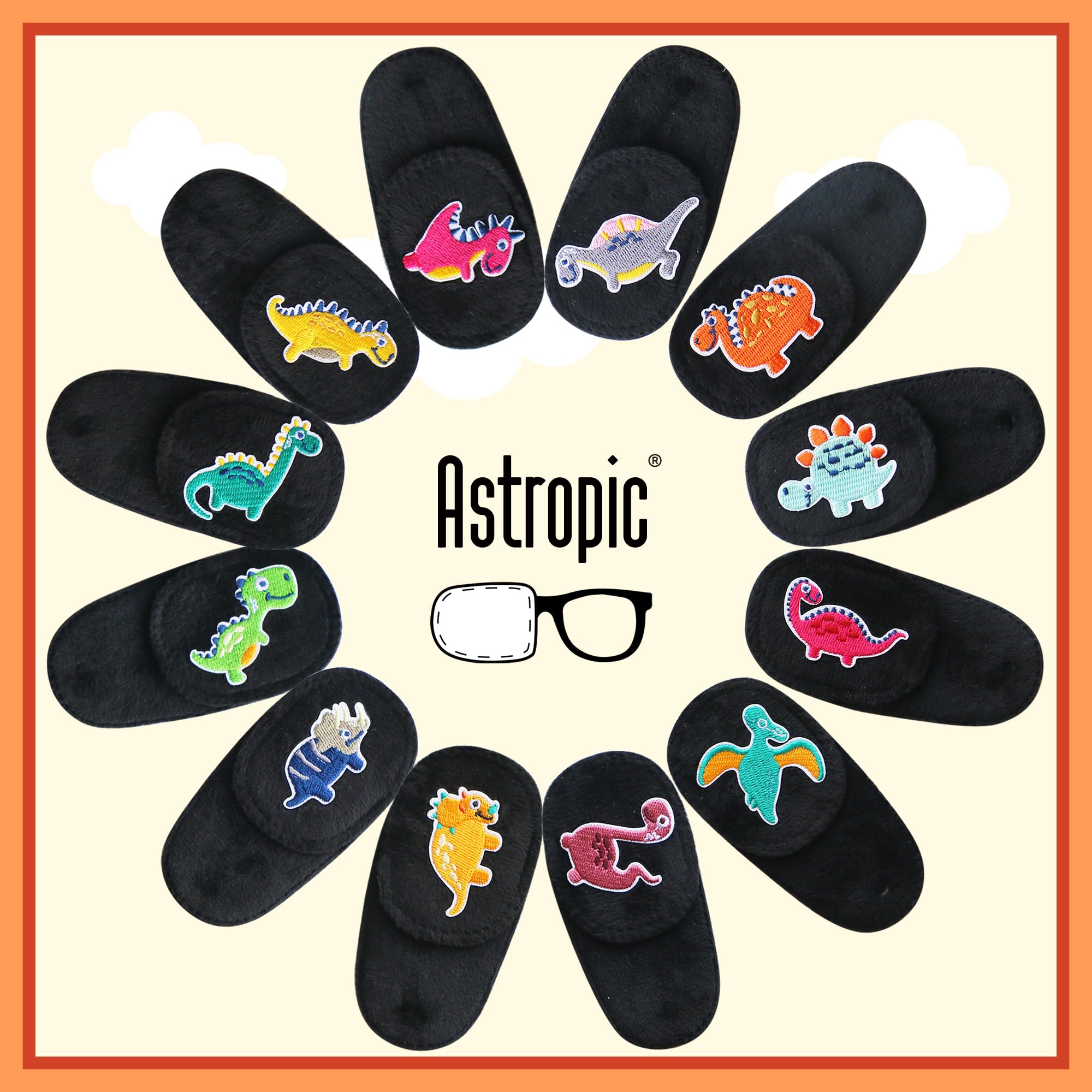 2Pcs Kids Eye Patches for Glasses | Boys Dinosaur Eye Patch for Lazy Eye Treatment | Medical Amblyopia Eye Patches for Toddlers & Children (Left Eye) - Perfect for Post-Surgery Recovery & Vision Therapy at Home