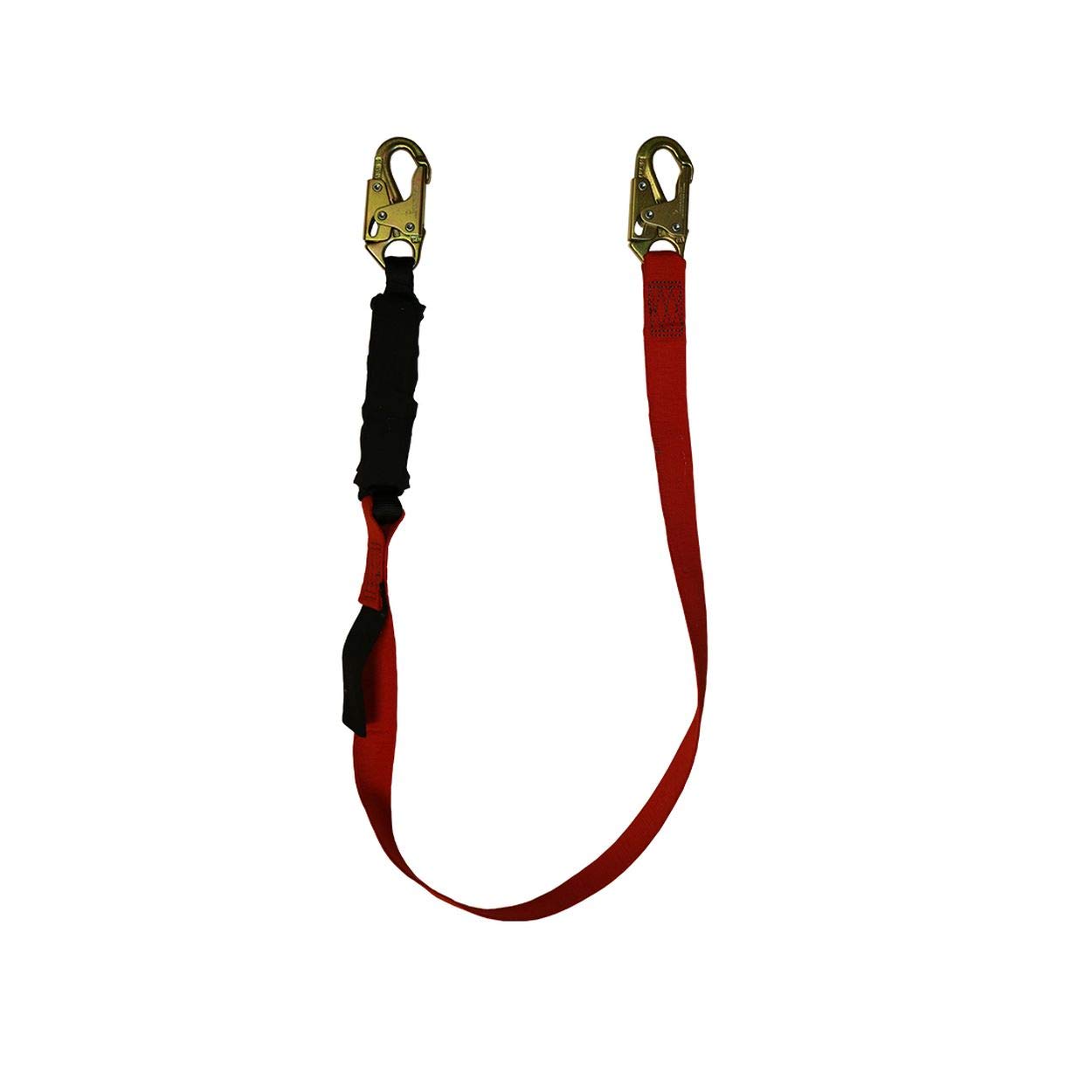 SafeWaze FS77430-WE 6-Foot Energy Absorbing Welding Lanyard with Double Lock Snap Hooks - Single Leg Safety Harness for Construction, Roofing & Industrial Work
