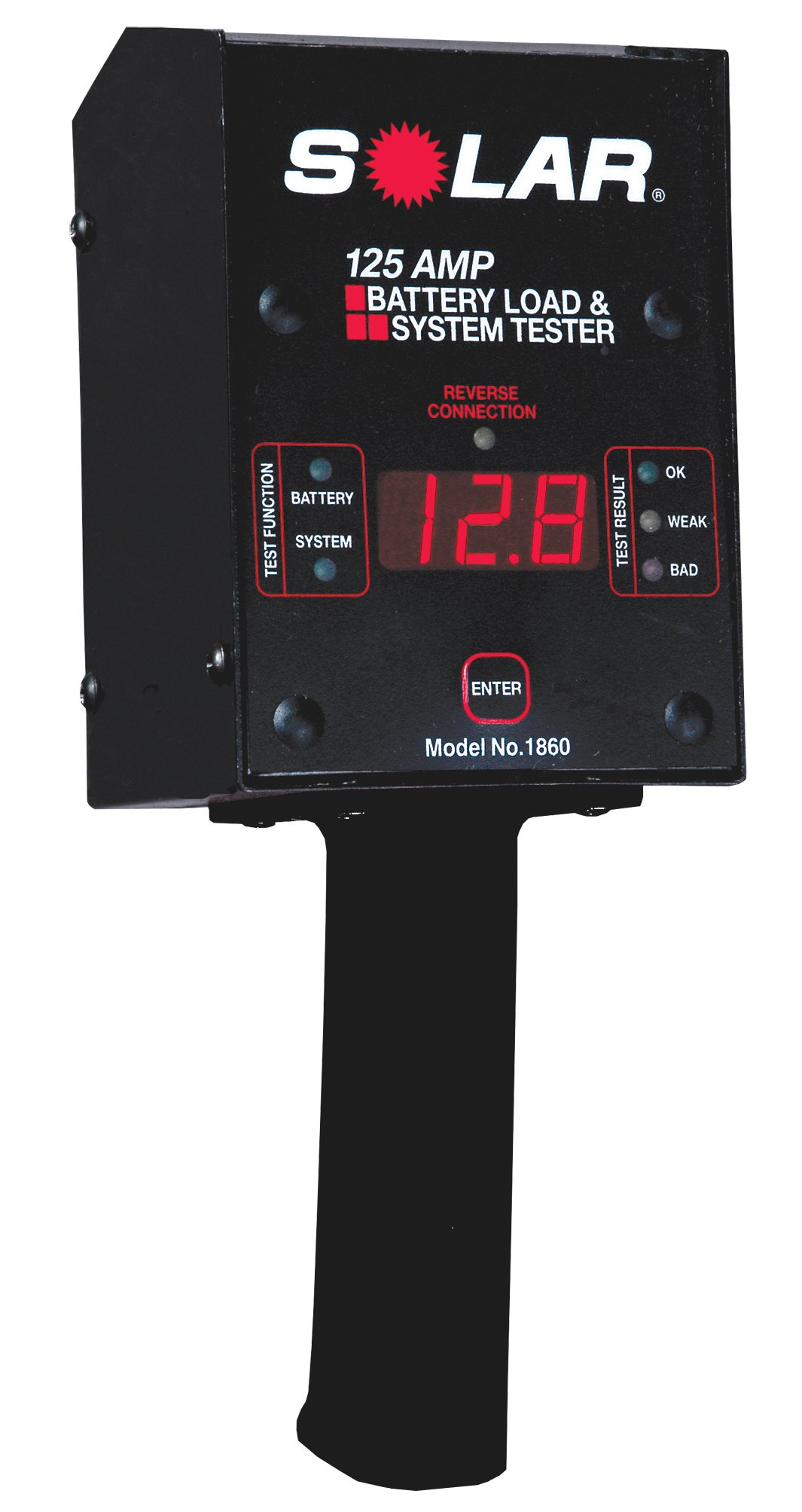 SOLAR 1860 125 Amp Digital Fixed Load Battery Tester - Professional Automotive Battery Testing Tool for Cars, Trucks & Motorcycles