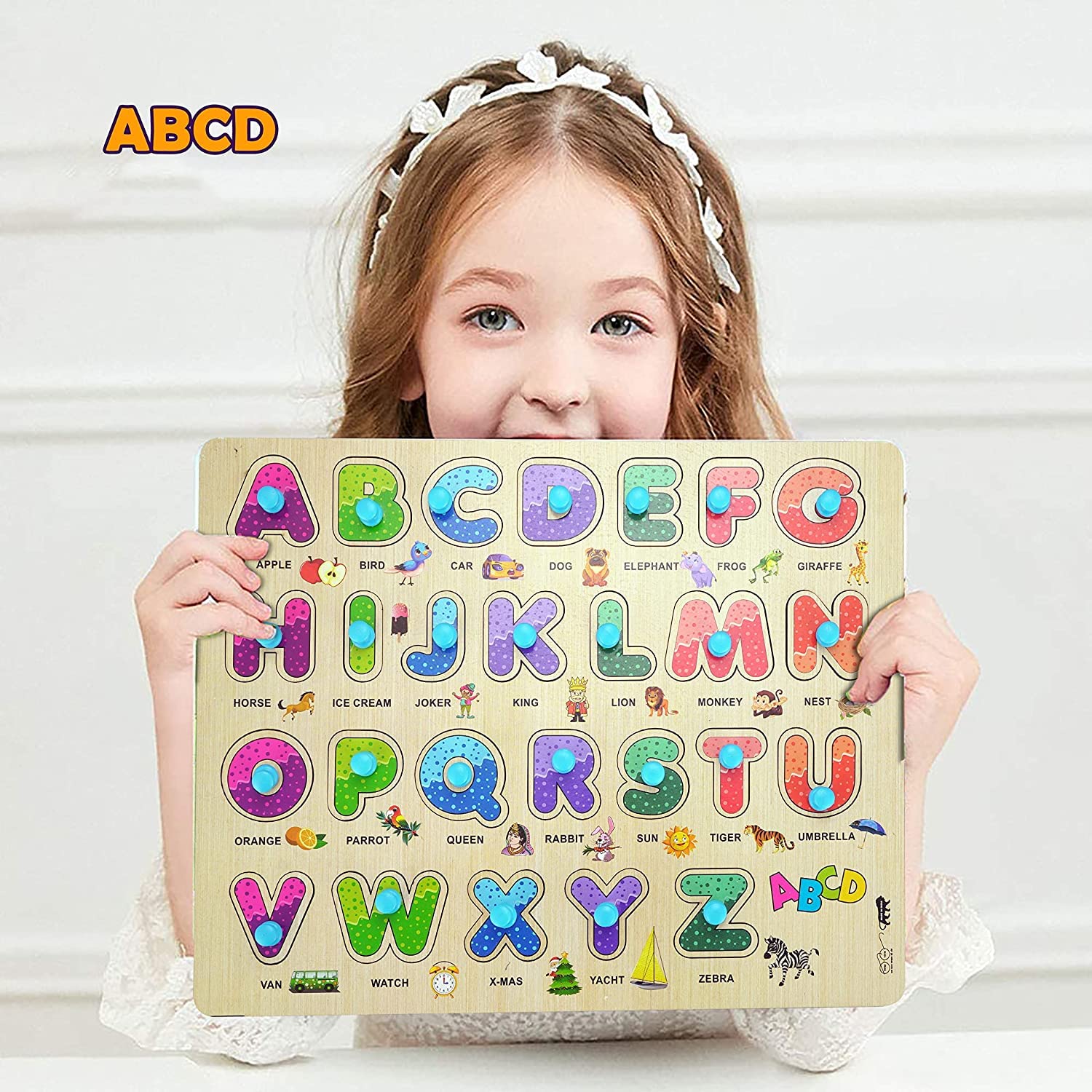APPSTER Large Wooden Puzzle Toy Set for Kids & Adults - ABCs, Body Parts, Shapes & Colors - Educational Learning Board Game for Toddlers, Preschool & Family Fun - Perfect for Classroom, Homeschool & Playtime