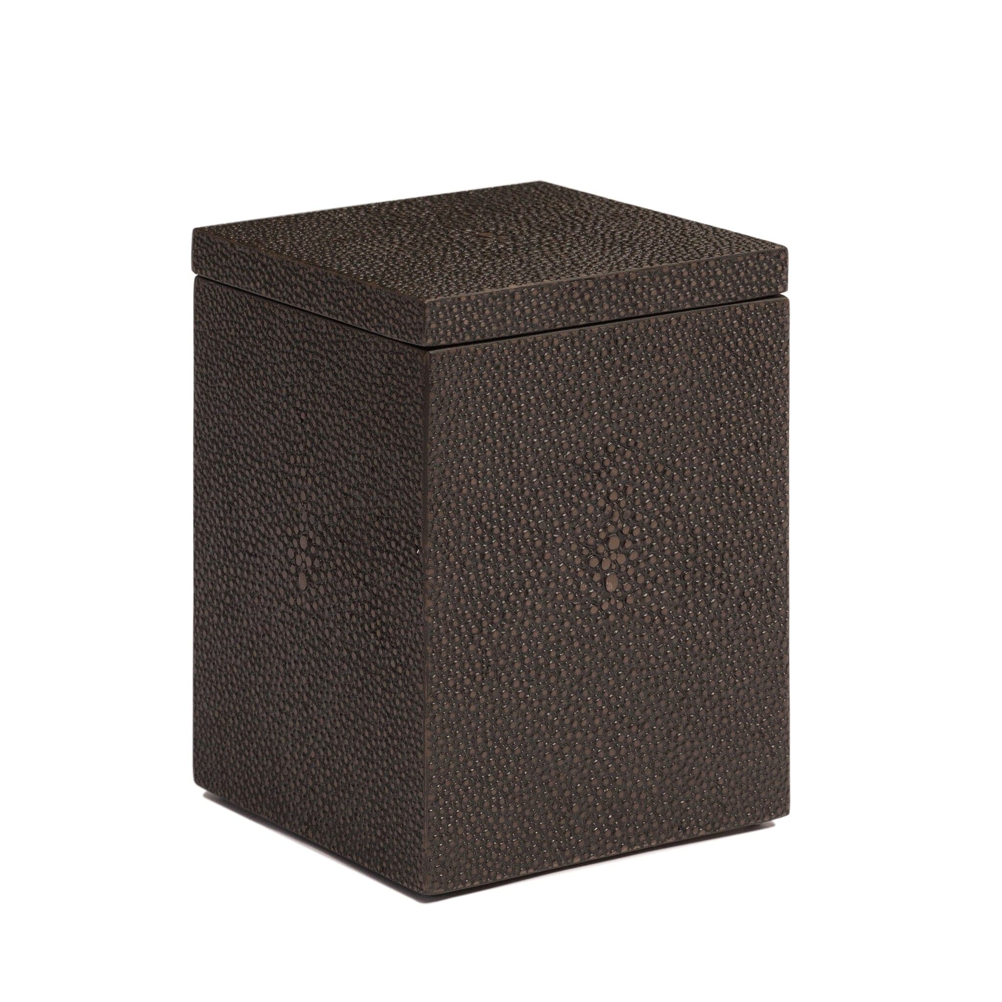 Chelsea Cotton Wool Box - Shagreen Chocolate Finish | Stylish Storage for Jewelry, Makeup & Keepsakes | Perfect for Home & Office Organization