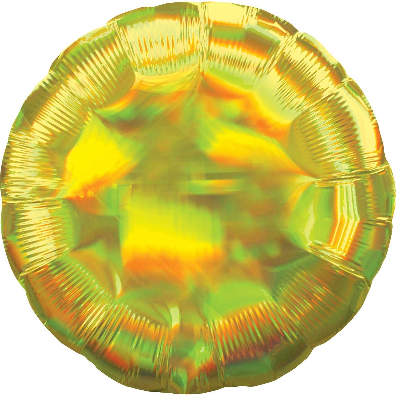 45cm Standard Holographic Iridescent Yellow Circle Balloon - Party Decorations, Birthday Supplies, Photo Backdrop, Wedding Decor, Baby Shower