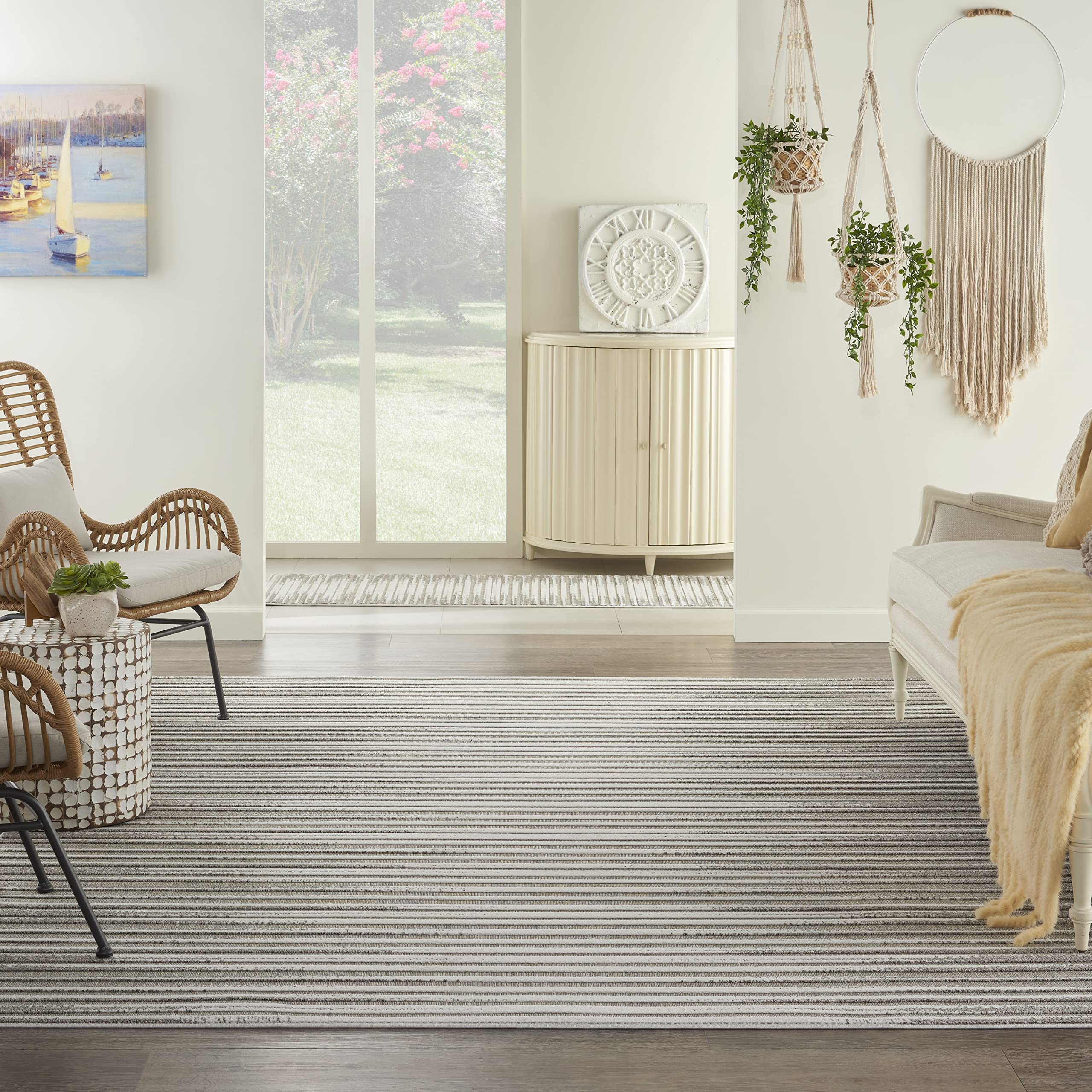 Nourison Calobra Modern Light Grey 8'10