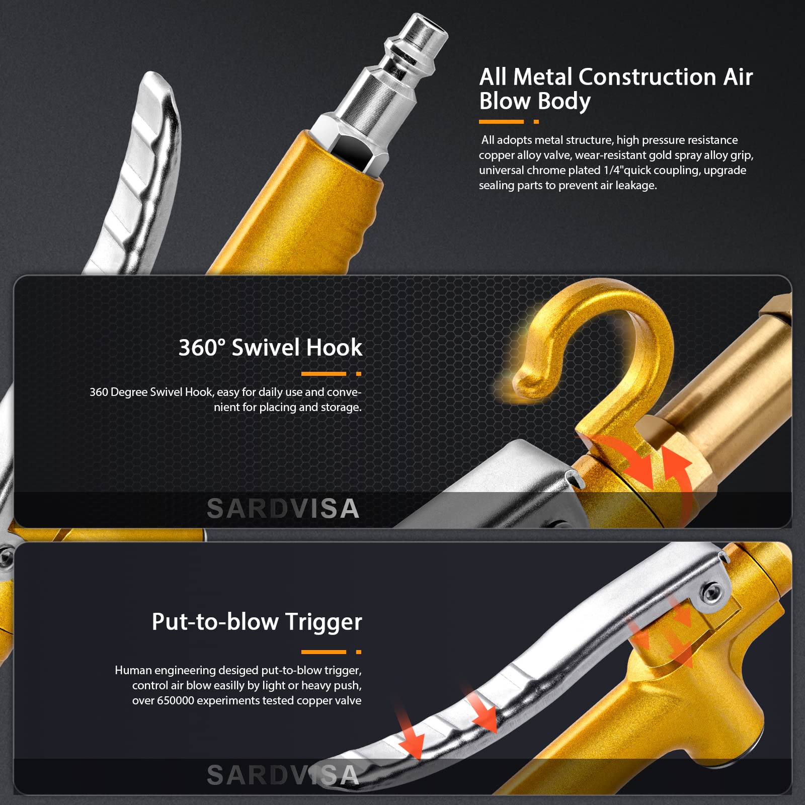 11-Piece Industrial Air Blow Gun Kit with 4.8