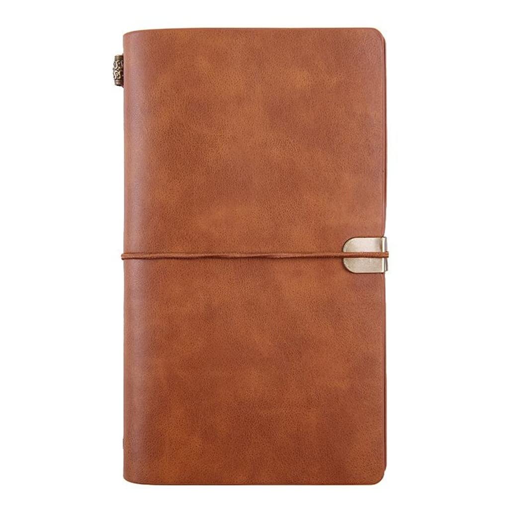 Handmade Vintage Leather Journal Notebook - A6 PU Leather Bound Writing Sketchbook, Planner, Notepad with 76 Pages (12x20cm) - Perfect for Travel Journaling, Creative Writing & Gift Giving