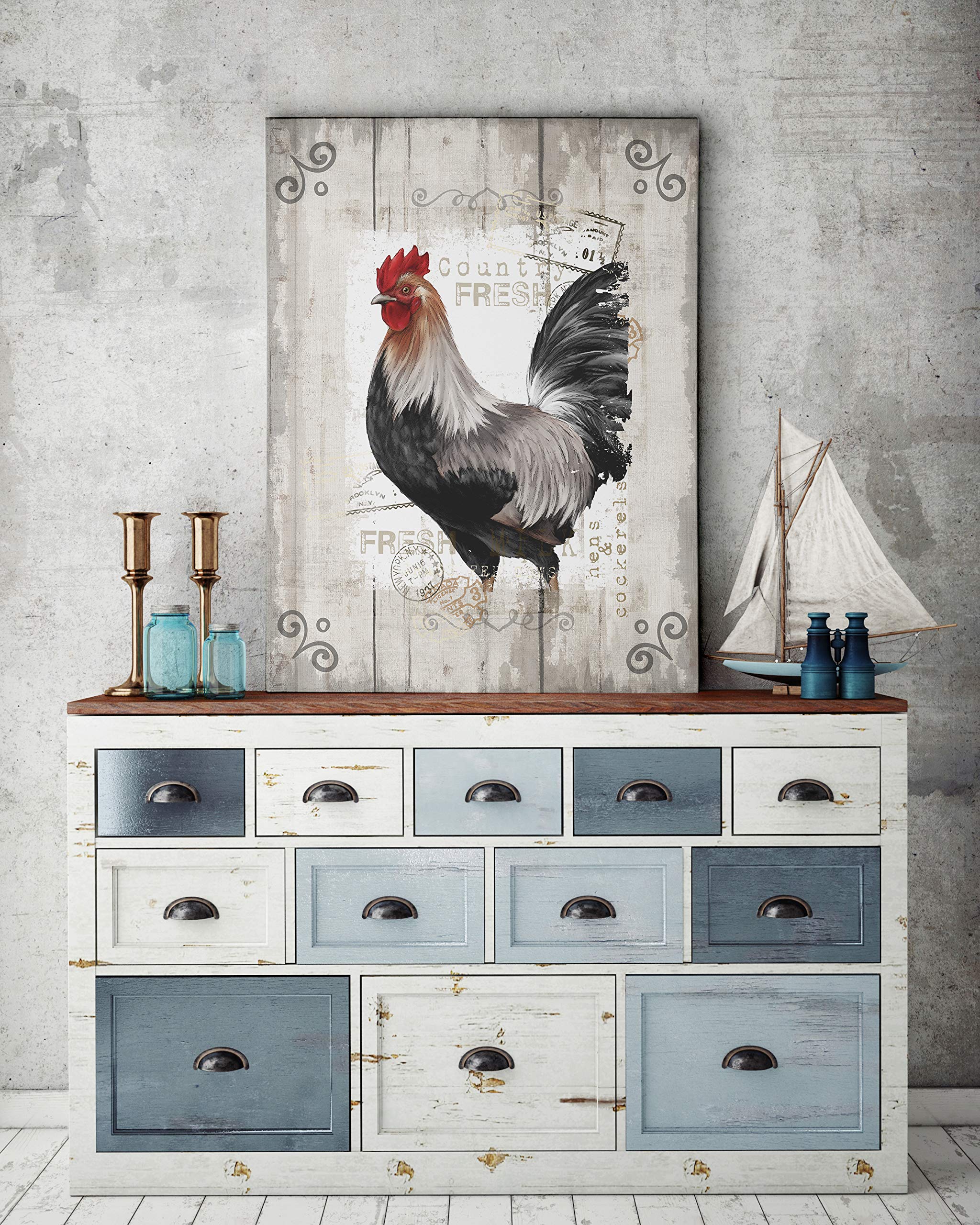 Wexford Home Country Fresh Gallery Wrapped Canvas Wall Art - Farmhouse Decor for Living Room, Bedroom & Office - Ready to Hang Home Decor