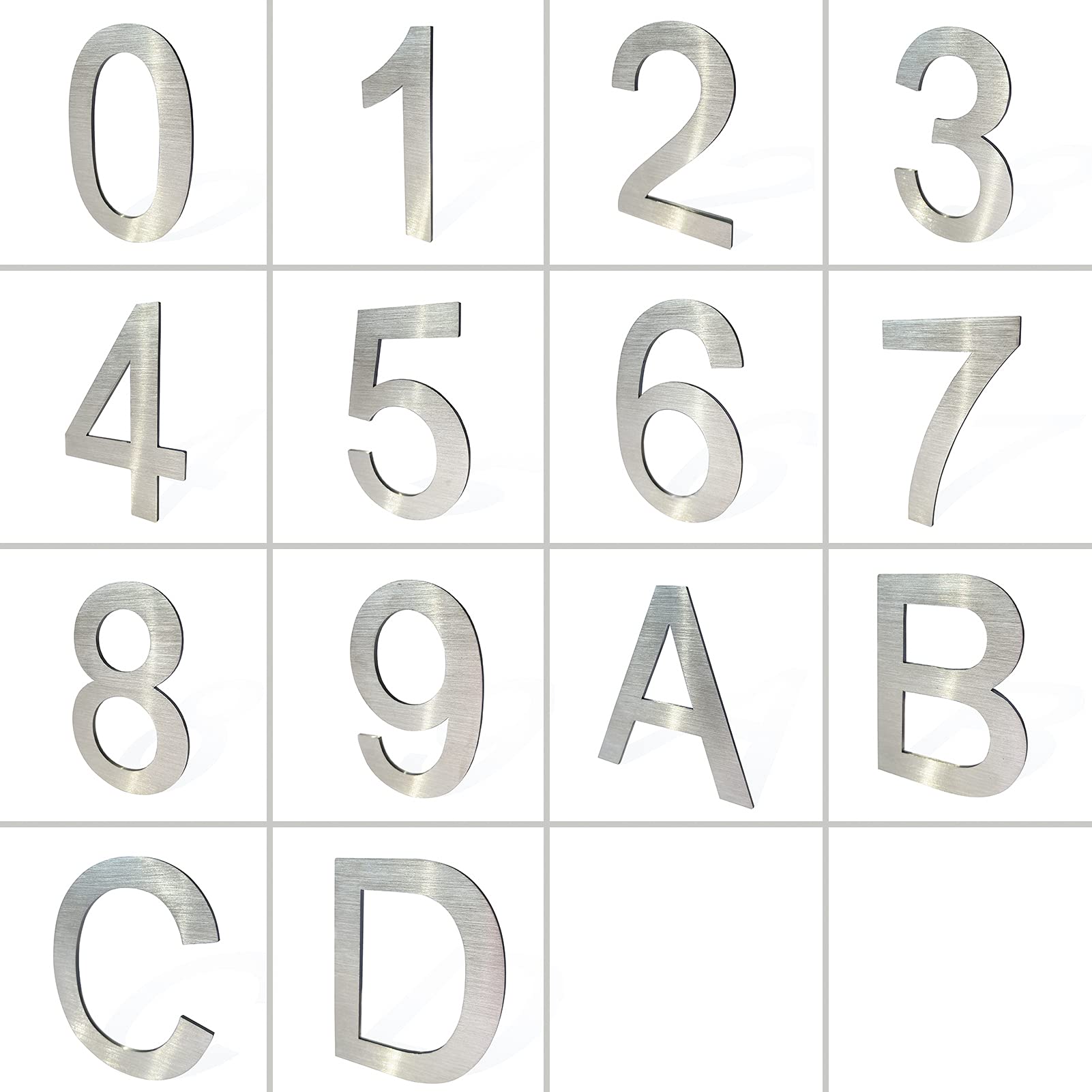 Modern Stainless Steel House Numbers - 3 Inch Self-Adhesive Mailbox Decor (Silver) | Durable Outdoor Address Plaque for Home, Apartment & Business Entrance