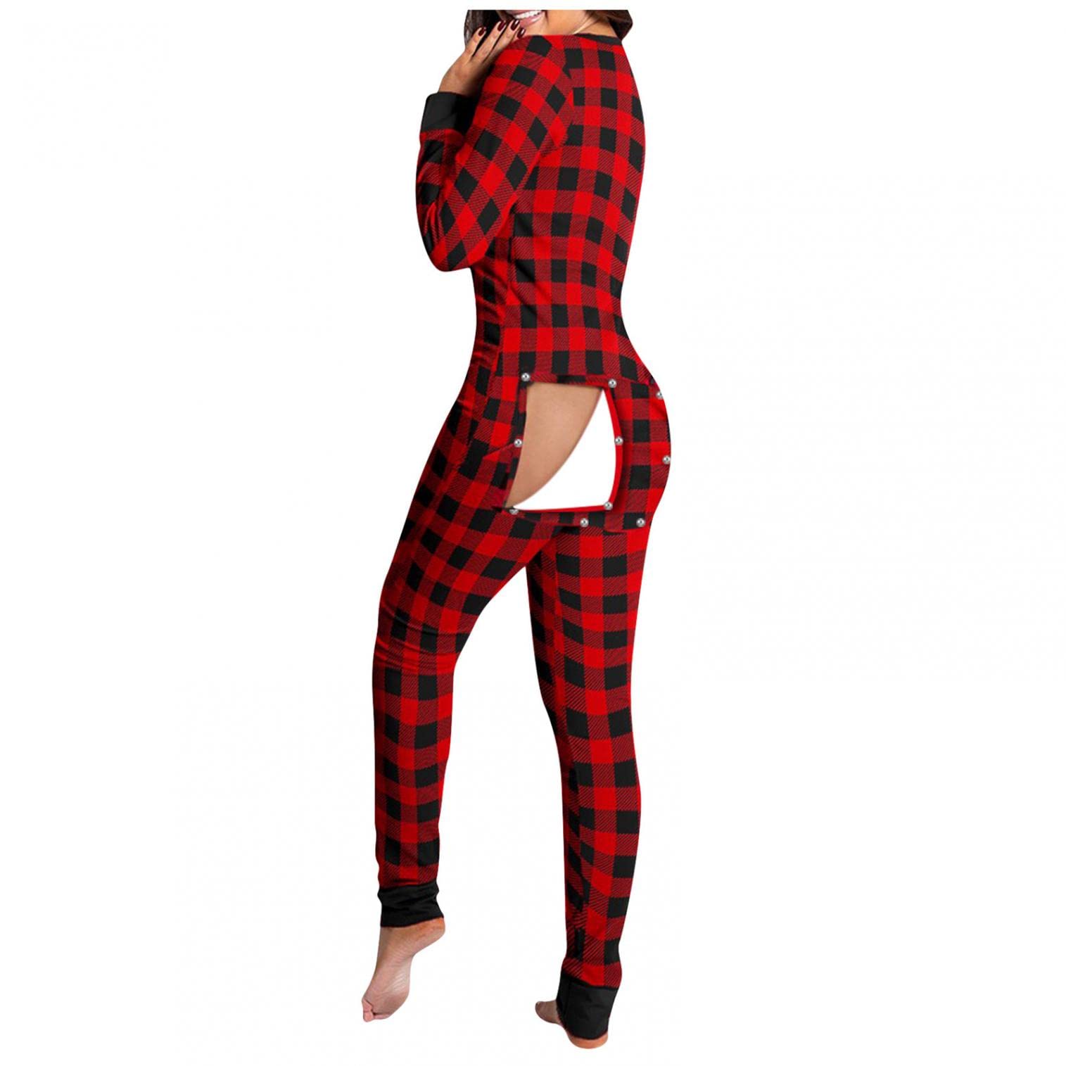 **Plus Size Women's Lingerie & Sleepwear Set – Long Sleeve Pajama Jumpsuit Bodysuit for Comfort & Style | Perfect for Lounging, Sleepovers & Cozy Nights**