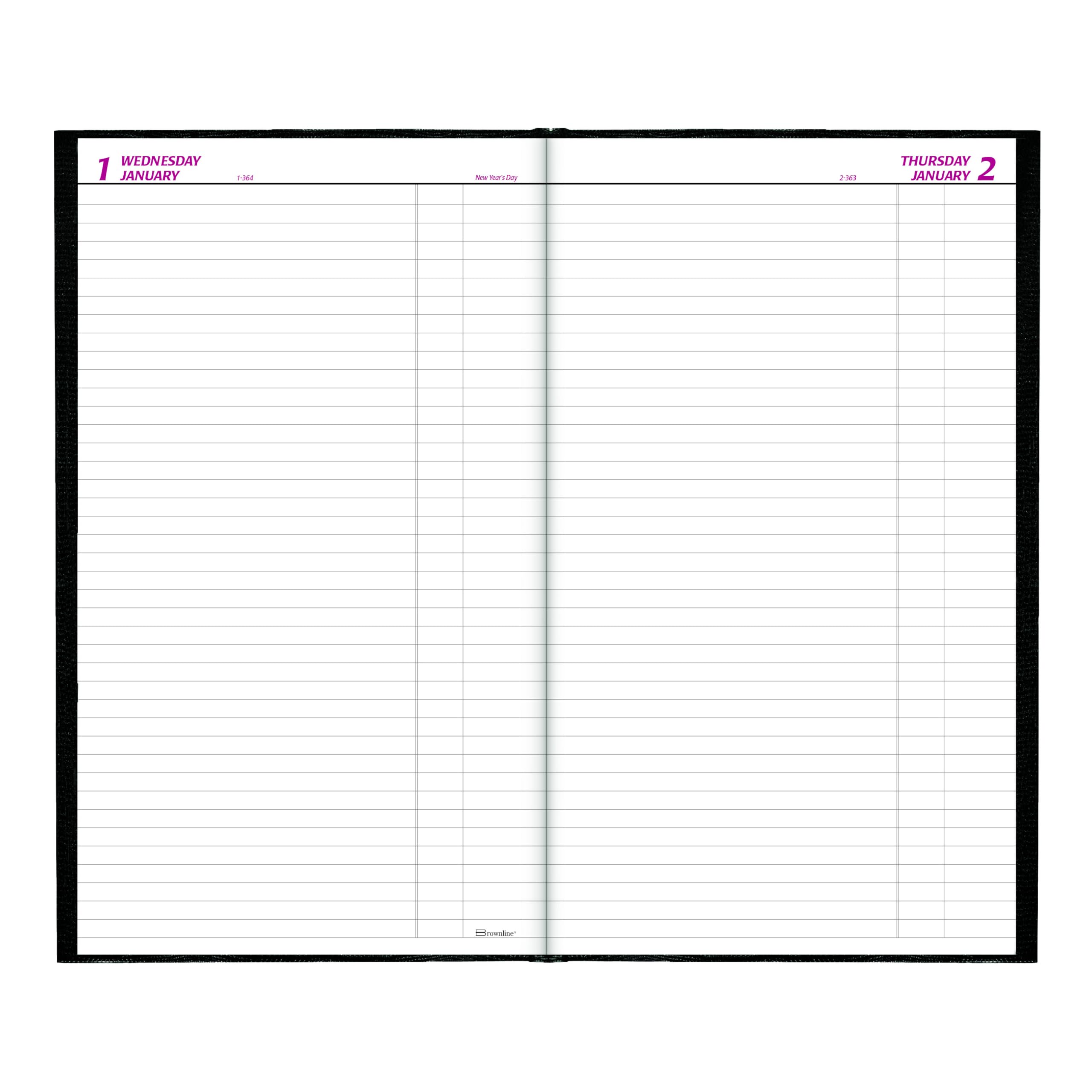 Brownline® 2025 Daily Planner - 12 Month Undated Calendar Journal (January to December) - 13.375