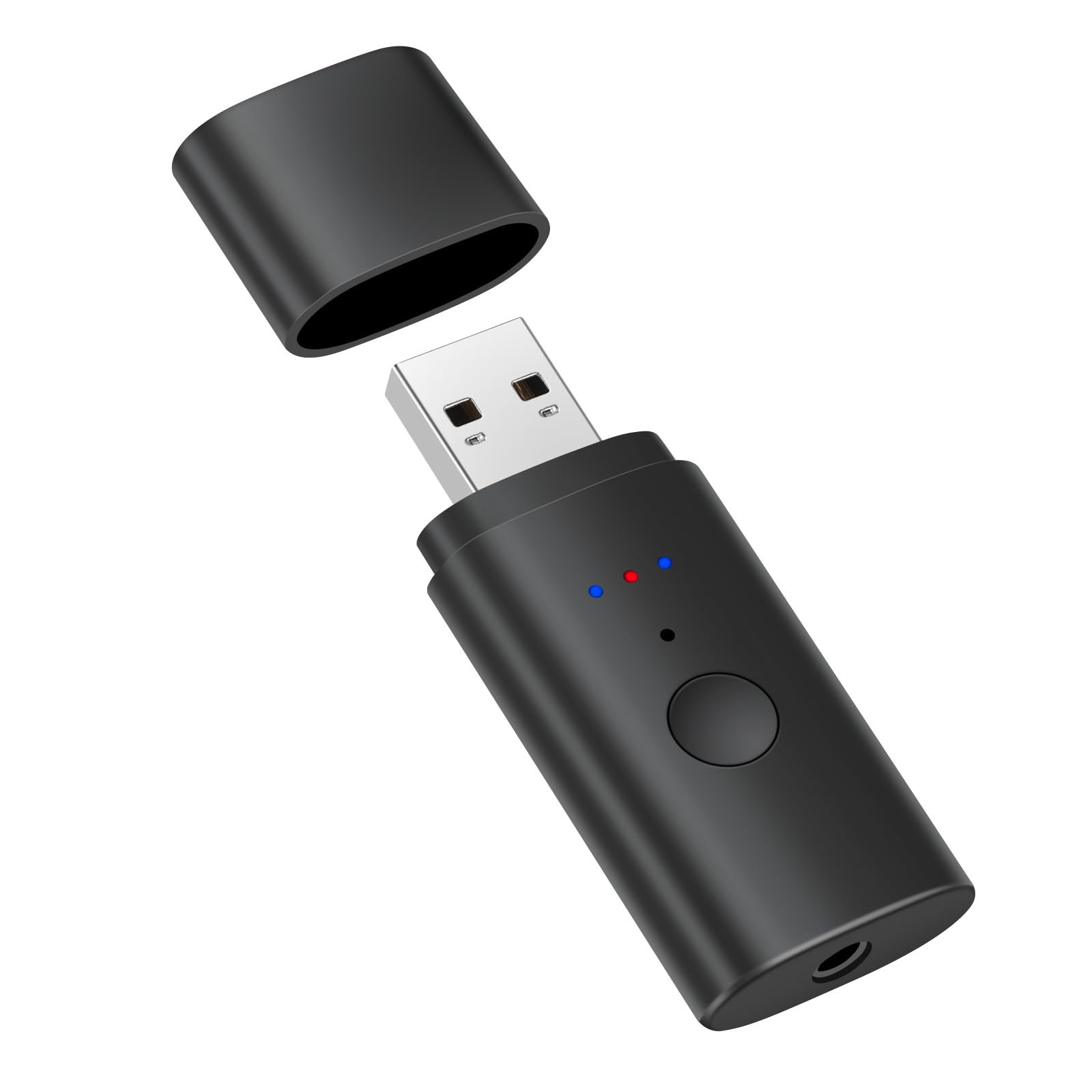 Bluetooth 5.2 Transmitter for TV & PC - Wireless Audio Adapter with Low Latency for AirPods, Wireless Headphones (Dual Pairing) | 3.5mm Aux Bluetooth Transmitter for Home Theater, Gaming, Gym & Travel