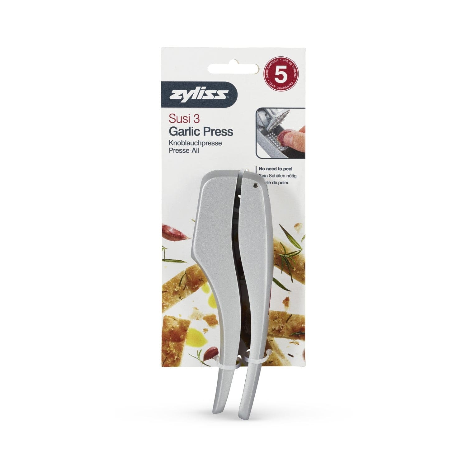 Premium SUSI 3 Stainless Steel Garlic Press - Heavy Duty Garlic Crusher & Mincer with Ergonomic Handle - Perfect for Cooking, Baking, Restaurants & Home Kitchens