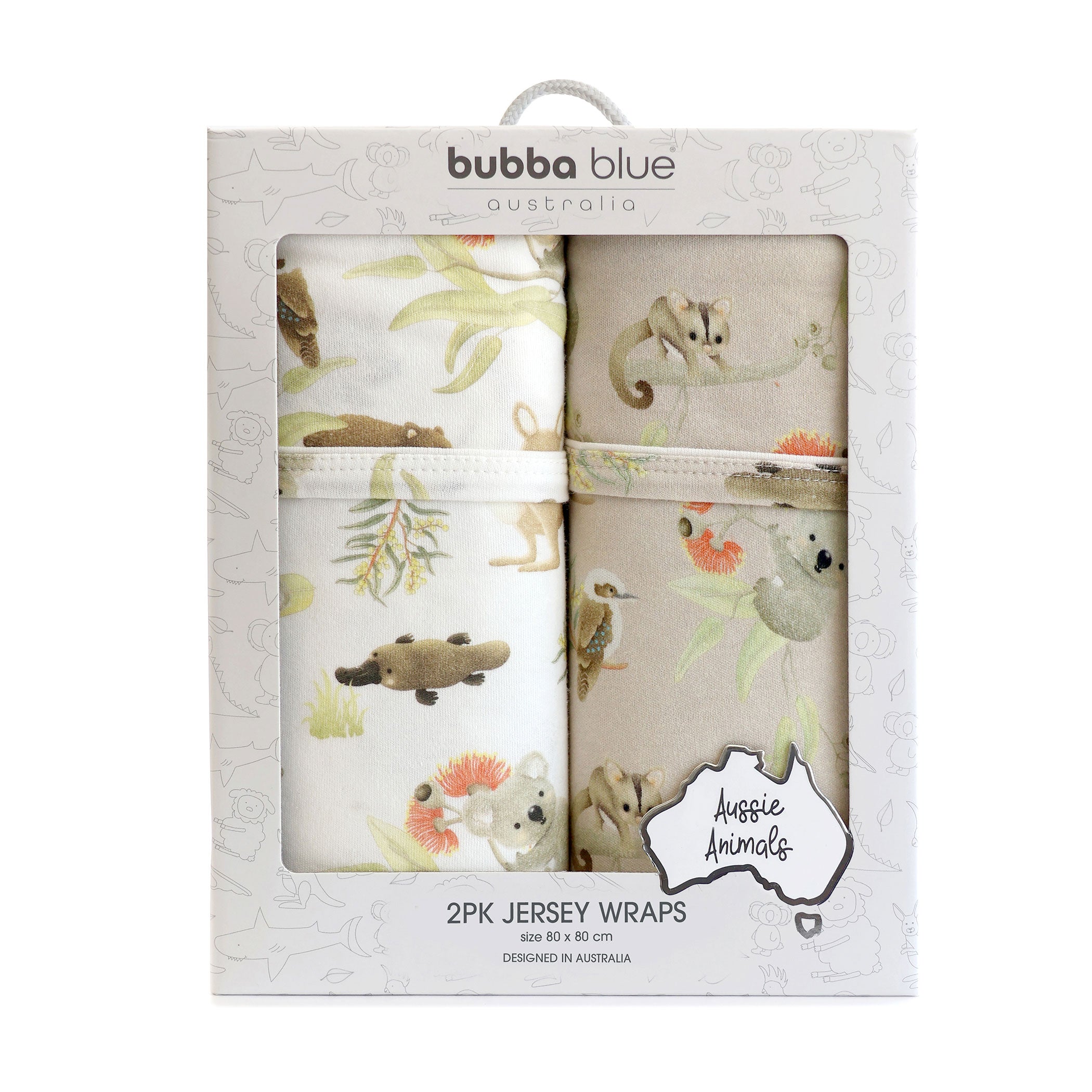 Australian Animals 2-Pack Jersey Wraps - Soft & Comfortable Baby Swaddle Blankets for Newborns - Perfect for Nursery, Photo Shoots & Gift Giving