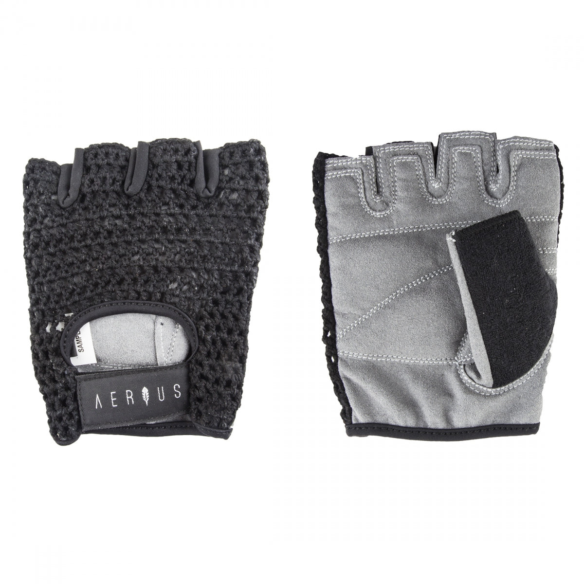 Aerius Retro Mesh Fingerless Gloves - Unisex Black Medium - Perfect for Cycling, Motorcycling & Outdoor Sports