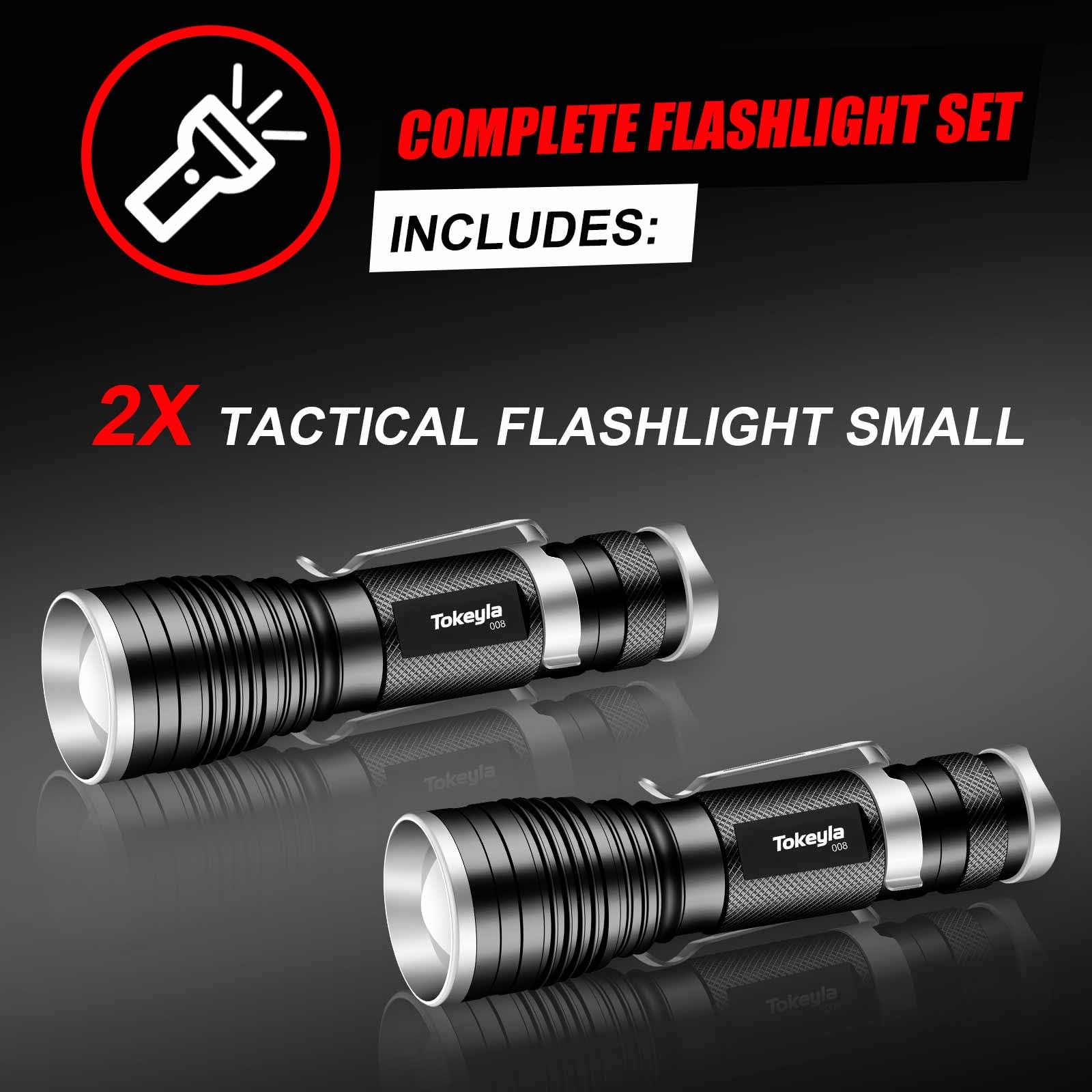 Ultra Bright LED Tactical Flashlight - 3 Modes, 1000 Lumens, Zoomable, Compact & Powerful - Perfect for Camping, Hiking, Emergency, Home Use (2 Pack) - Essential Outdoor Gear & Survival Tool