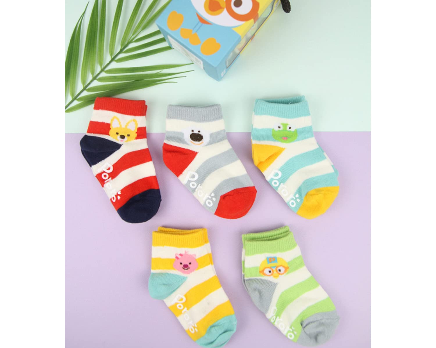 PORORO Kids Socks 5-Pack - Cartoon Character Socks for Boys & Girls - Soft & Comfortable Outdoor Casual Socks for School, Play & Daily Wear
