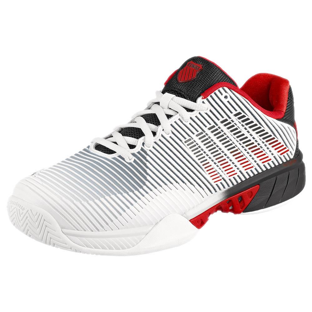 K Swiss Men's Hypercourt Express 2 Tennis Shoes - Bright White/Stretch Limo - Lightweight & Durable Court Sneakers for Men - Perfect for Tennis, Pickleball & Casual Wear