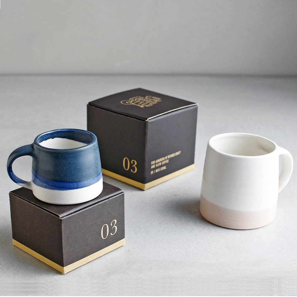 KINTO SCS-S03 20752 Ceramic Coffee Mug - 3.3 oz (110 ml) Navy & White - Microwave & Dishwasher Safe - Perfect for Home, Office & Gifts