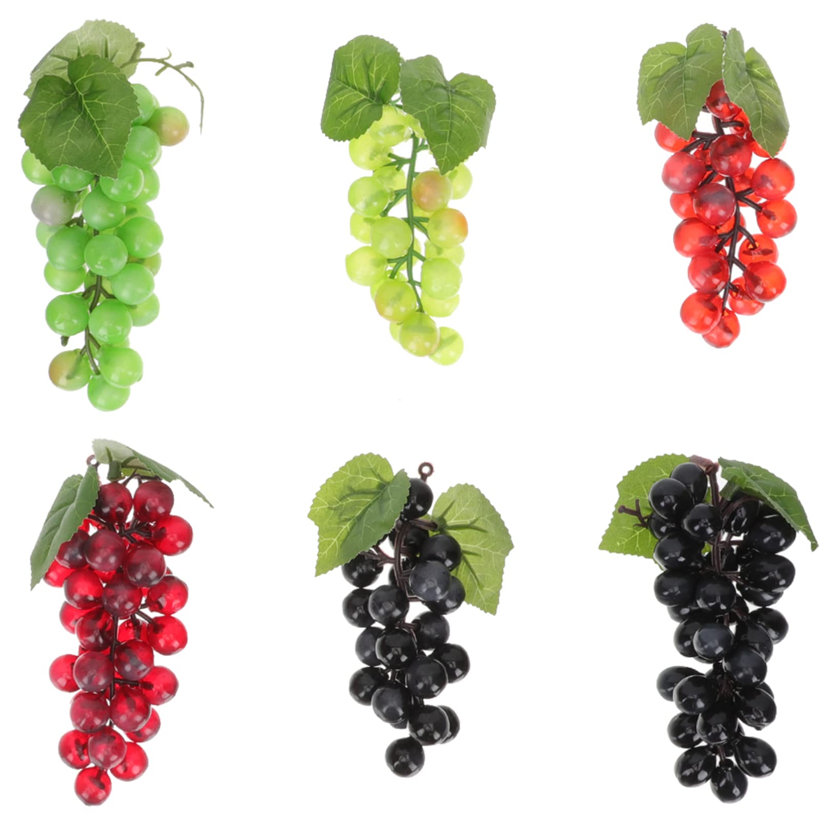 Happyyami 6Pcs Artificial Grape Clusters - Realistic Fake Fruit Decor for Home Kitchen, Wedding Centerpieces, Photography Props & Tabletop Displays