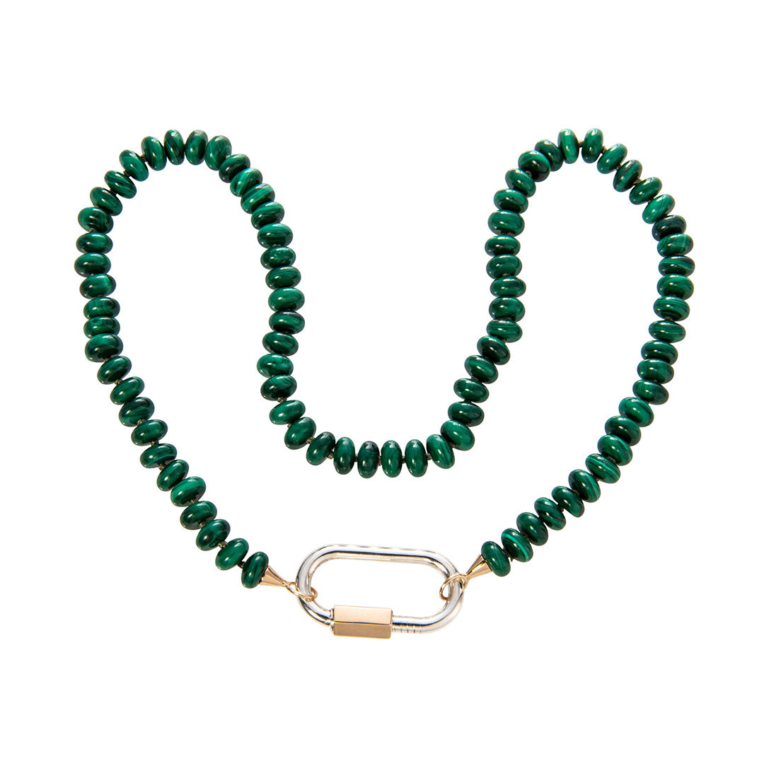 Marla Aaron Malachite Rondelle Strand Necklace - Elegant Green Gemstone Beaded Jewelry for Women | Perfect for Parties, Weddings & Special Occasions