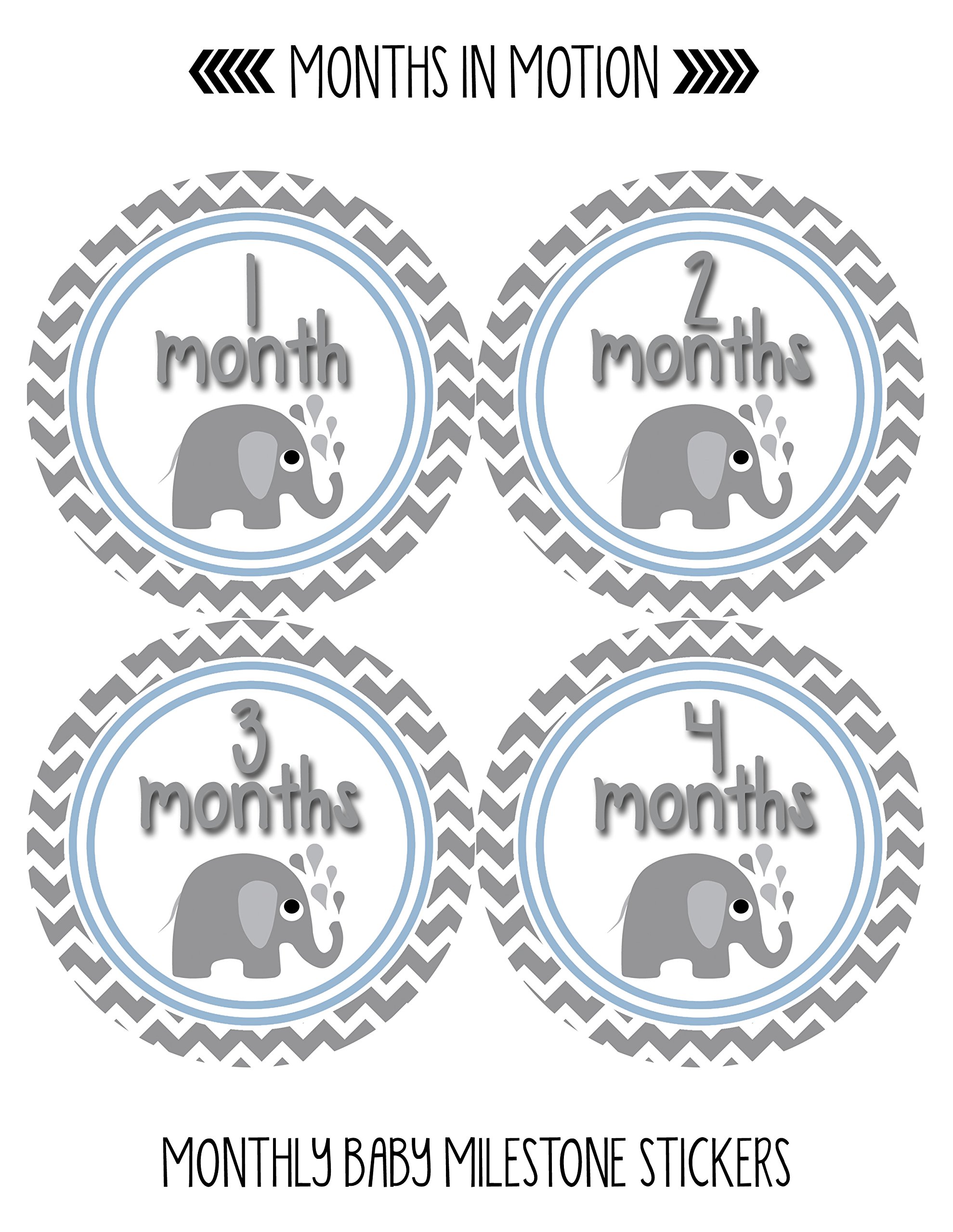 Baby Monthly Milestone Stickers for Newborn Boys - Adhesive Photo Props for First Year Memories - Perfect for Baby Photo Shoots, Scrapbooking & Nursery Decor