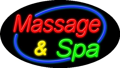 Massage & Spa Glass Neon Sign #14598 - Handcrafted in USA | Perfect for Salon, Spa, and Relaxation Room Decor
