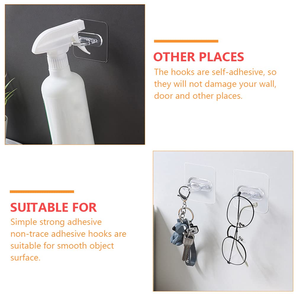 10Pcs Adhesive Wall Hooks - Heavy Duty Plastic Sticky Hooks for Bathroom, Kitchen & Shower - No Drill Hanging Organizer for Towels, Robes, Bottles & Soap Dispensers - Perfect for Small Space Organization & Home Decor