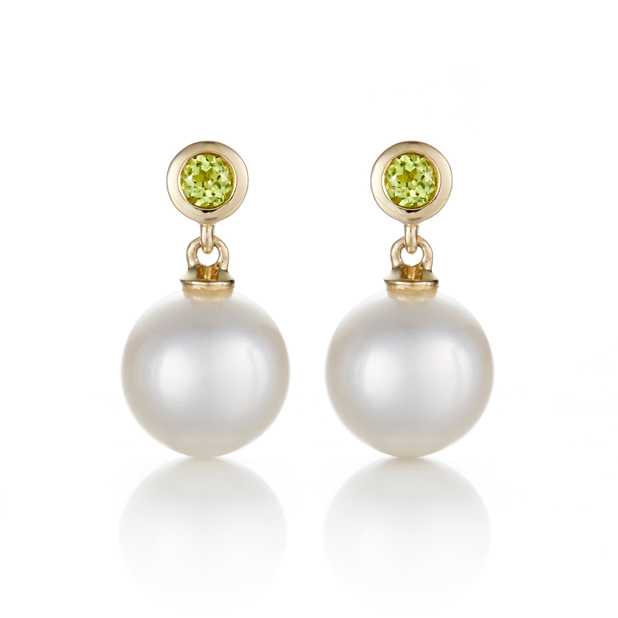 Elegant Peridot & White Pearl Drop Earrings for Women | Dainty Dangle Jewelry for Weddings, Parties & Special Occasions