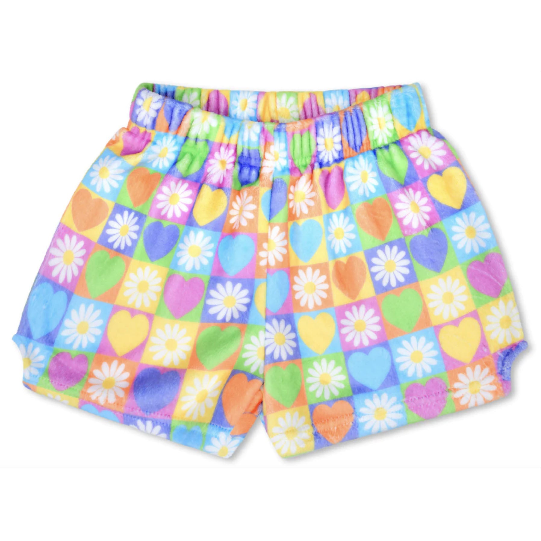Spring Hearts Plush Shorts - Soft & Comfortable Women's Lounge Shorts for Home, Sleep & Relaxation