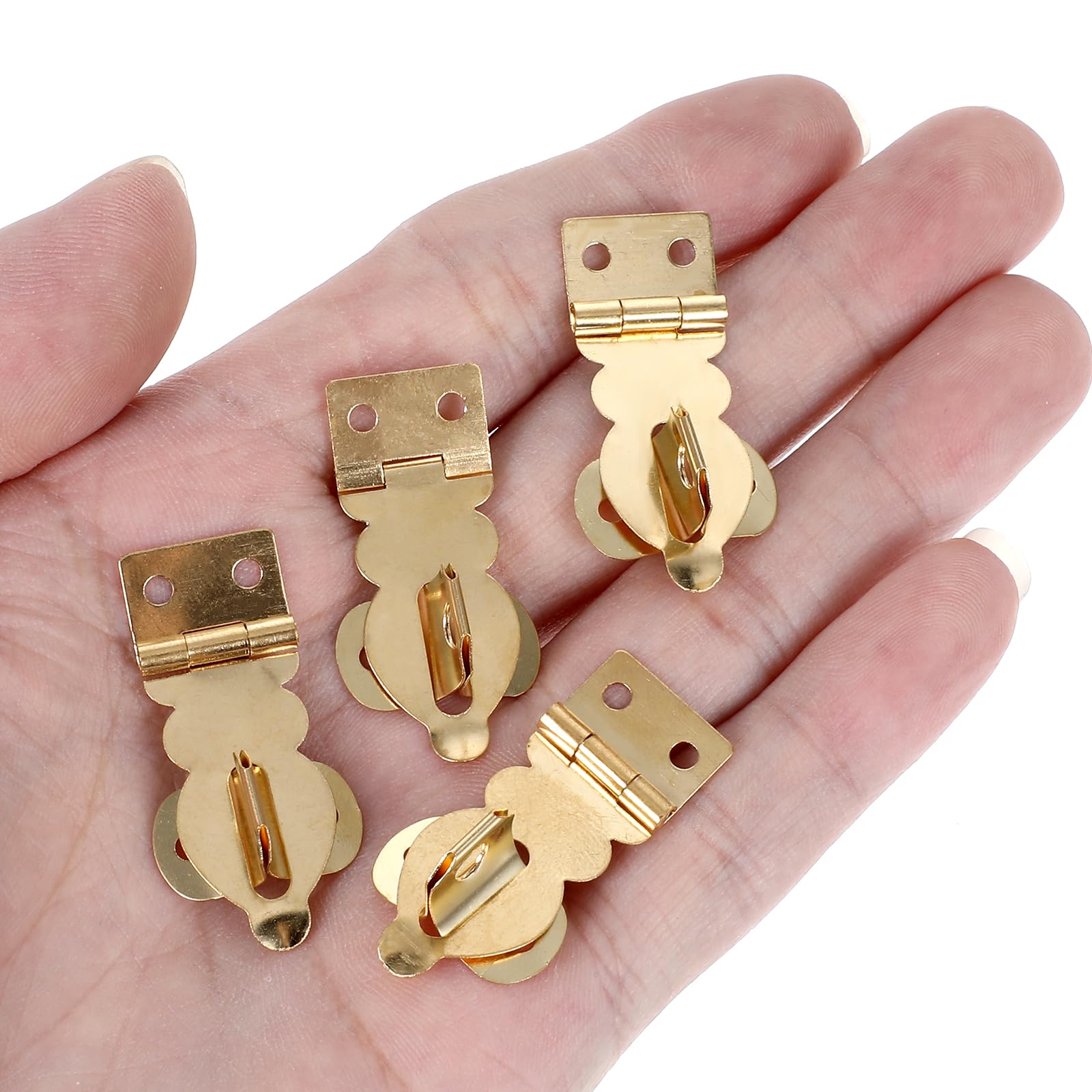 10 Pcs Mini Padlock Hasp Set - Decorative Gold Metal Latch with Screws for Wooden Box, Jewelry Box, Suitcase & Furniture - Secure Buckle Lock for Home, Office & Travel Organization