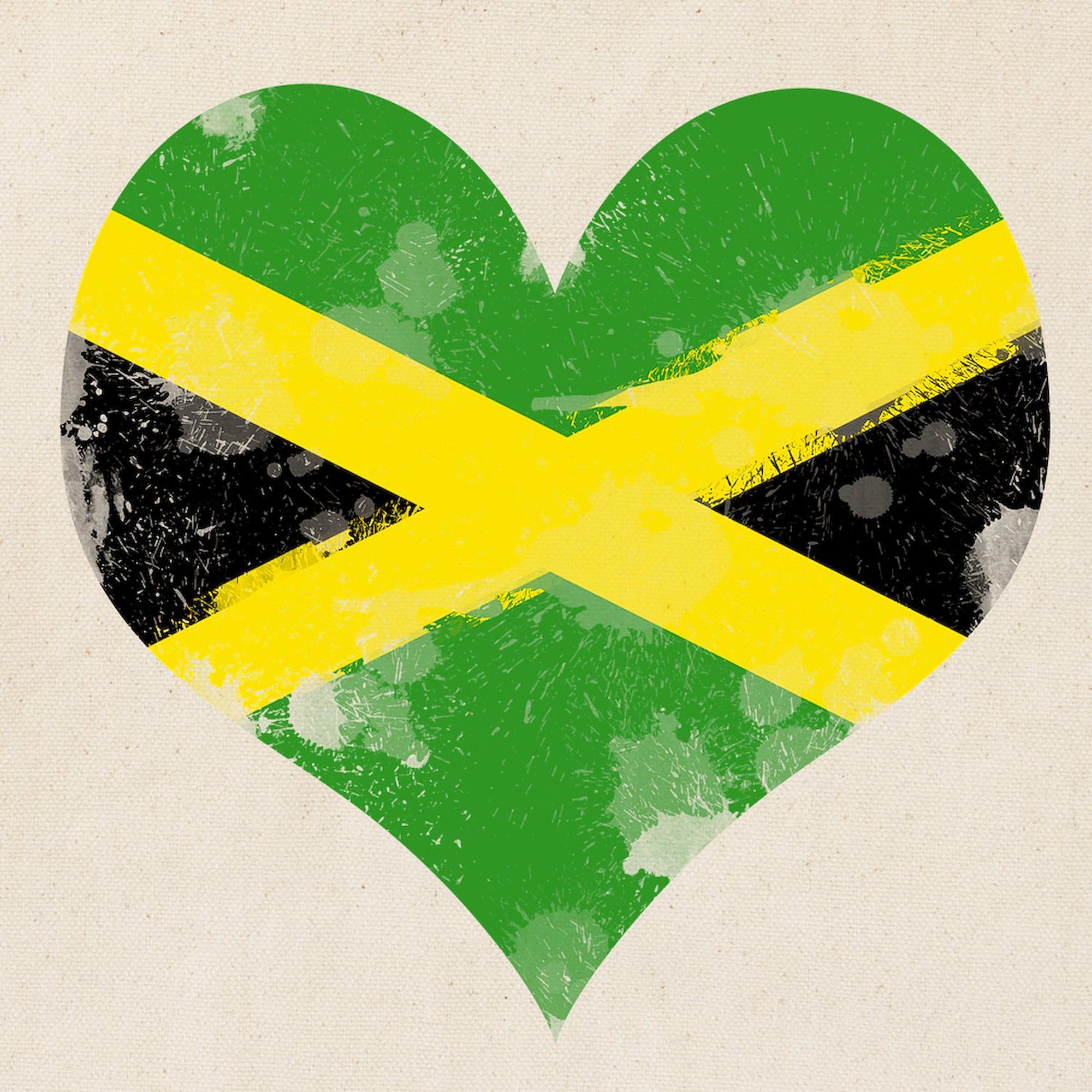 CafePress Jamaican Heart Tote Bag - Natural Canvas Reusable Shopping Bag for Groceries, Beach & Everyday Use