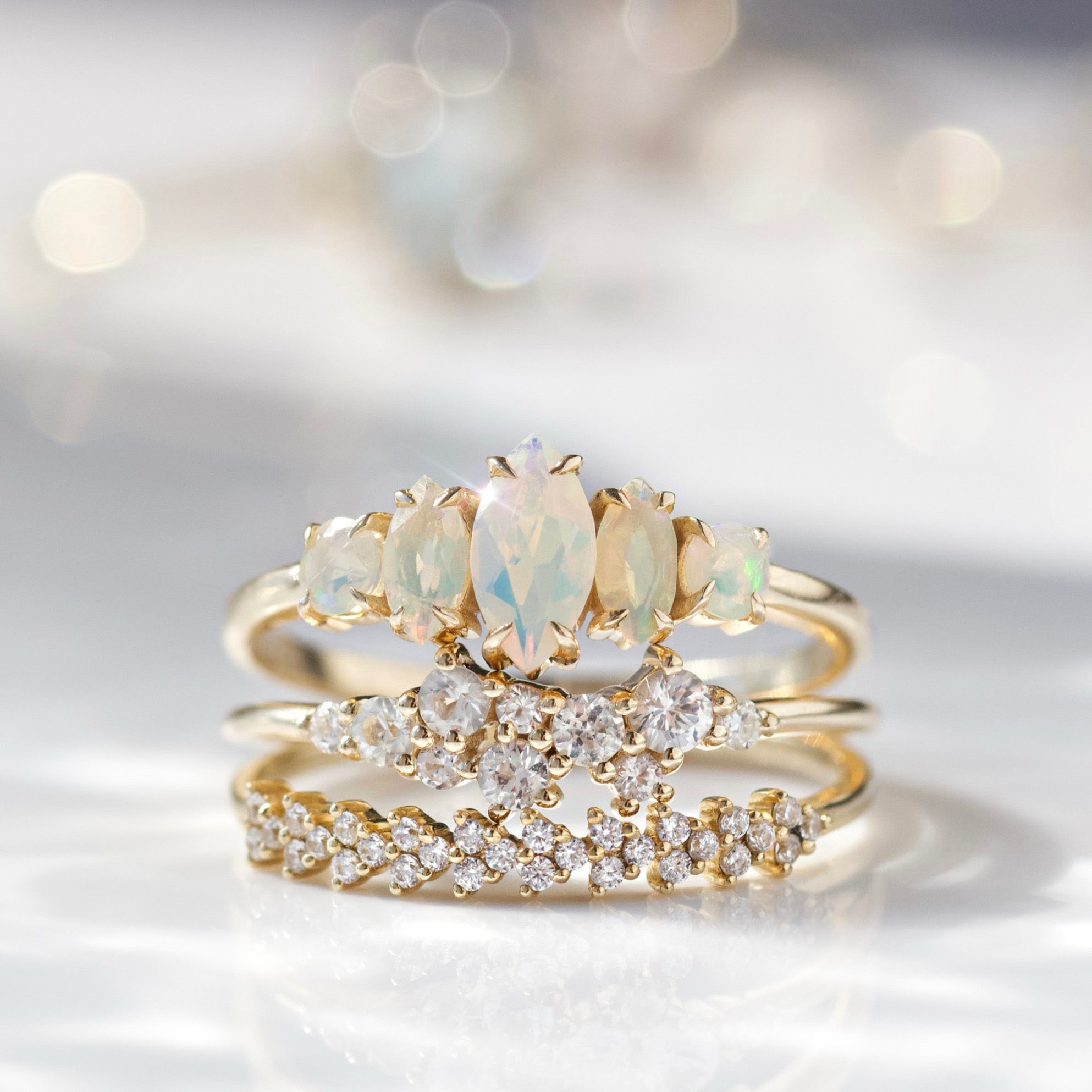 Hope Marquise Opal Ring - Elegant & Unique Gemstone Jewelry for Women - Perfect for Weddings, Anniversaries & Special Occasions