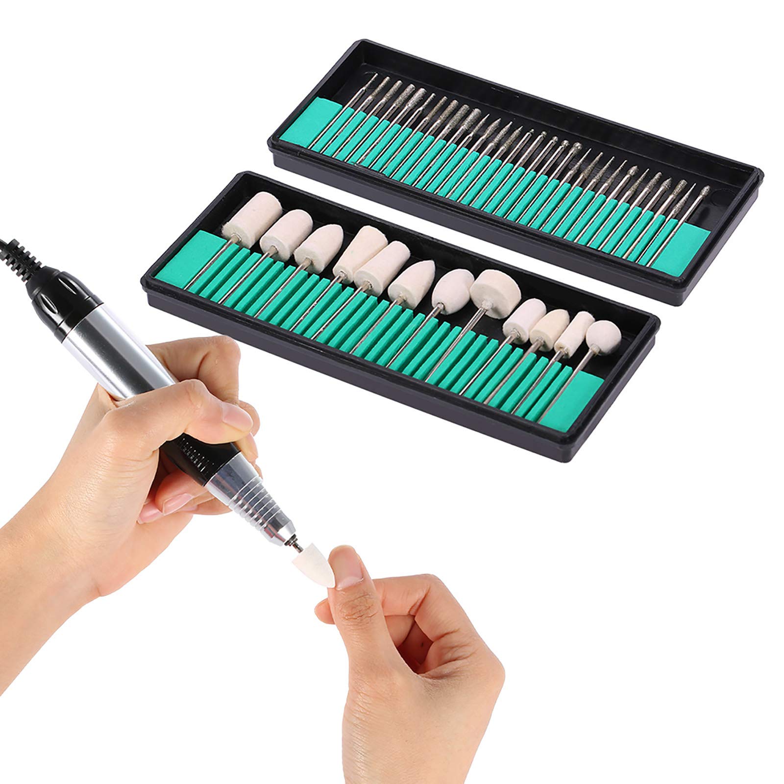 Ubersweet® 43Pcs Nail Drill Bits Kit for Nail Art Machine - Salon & Home Use