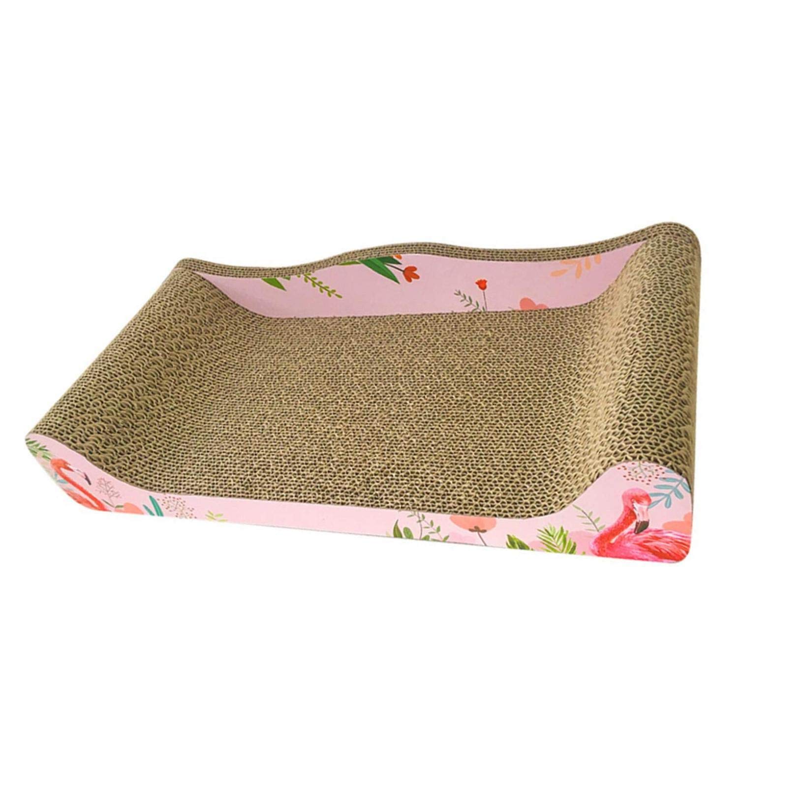 Pink Cat Scratch Pad - Durable Corrugated Cardboard Scratcher Toy for Indoor Cats - Fun & Safe Clawing Activity for Kittens - Perfect for Playtime & Furniture Protection