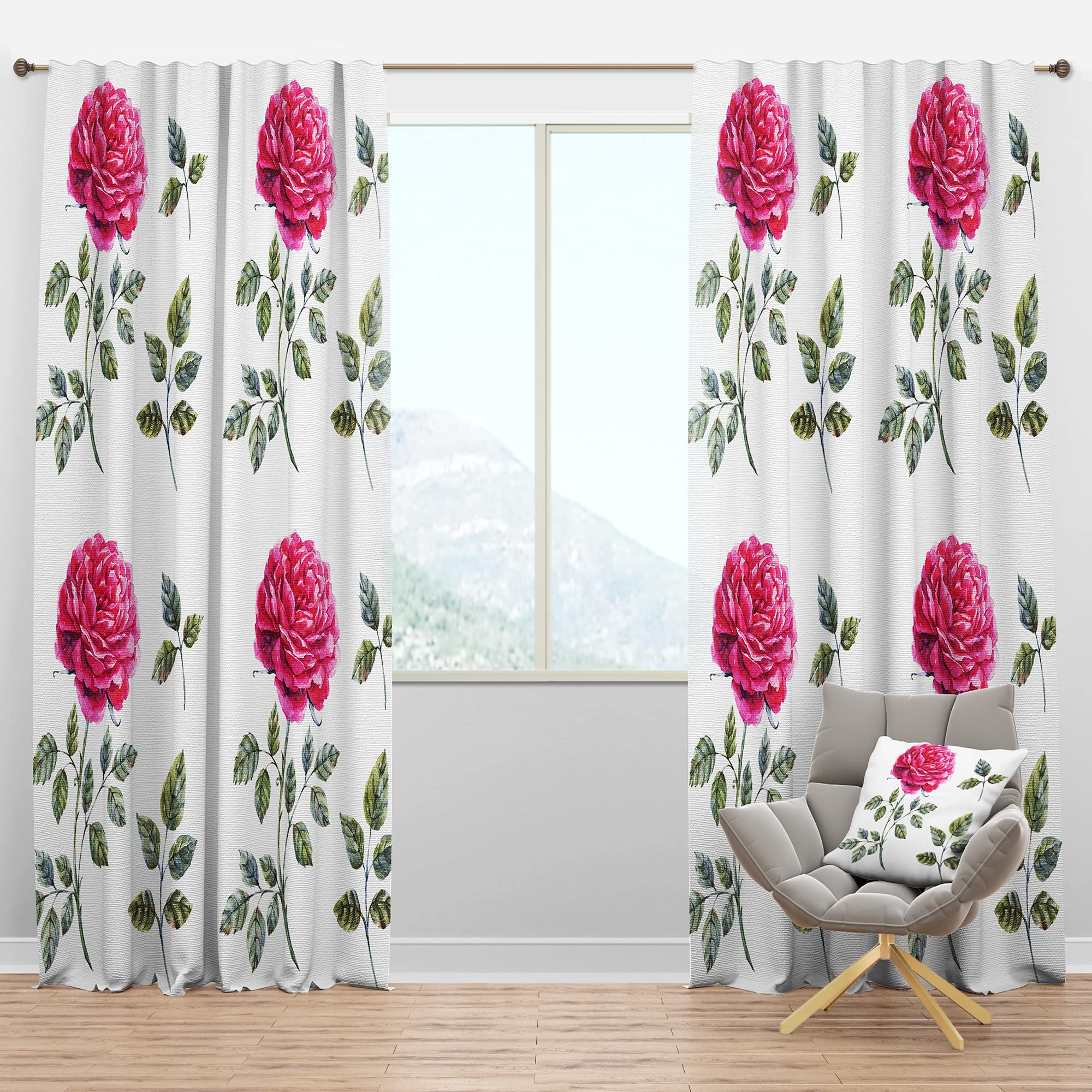 Blackout Curtains 'Beautiful Red Rose' - Thermal Insulated Single Panel (52x63 inches) for Bedroom & Living Room - Perfect for Light Blocking, Privacy & Energy Savings