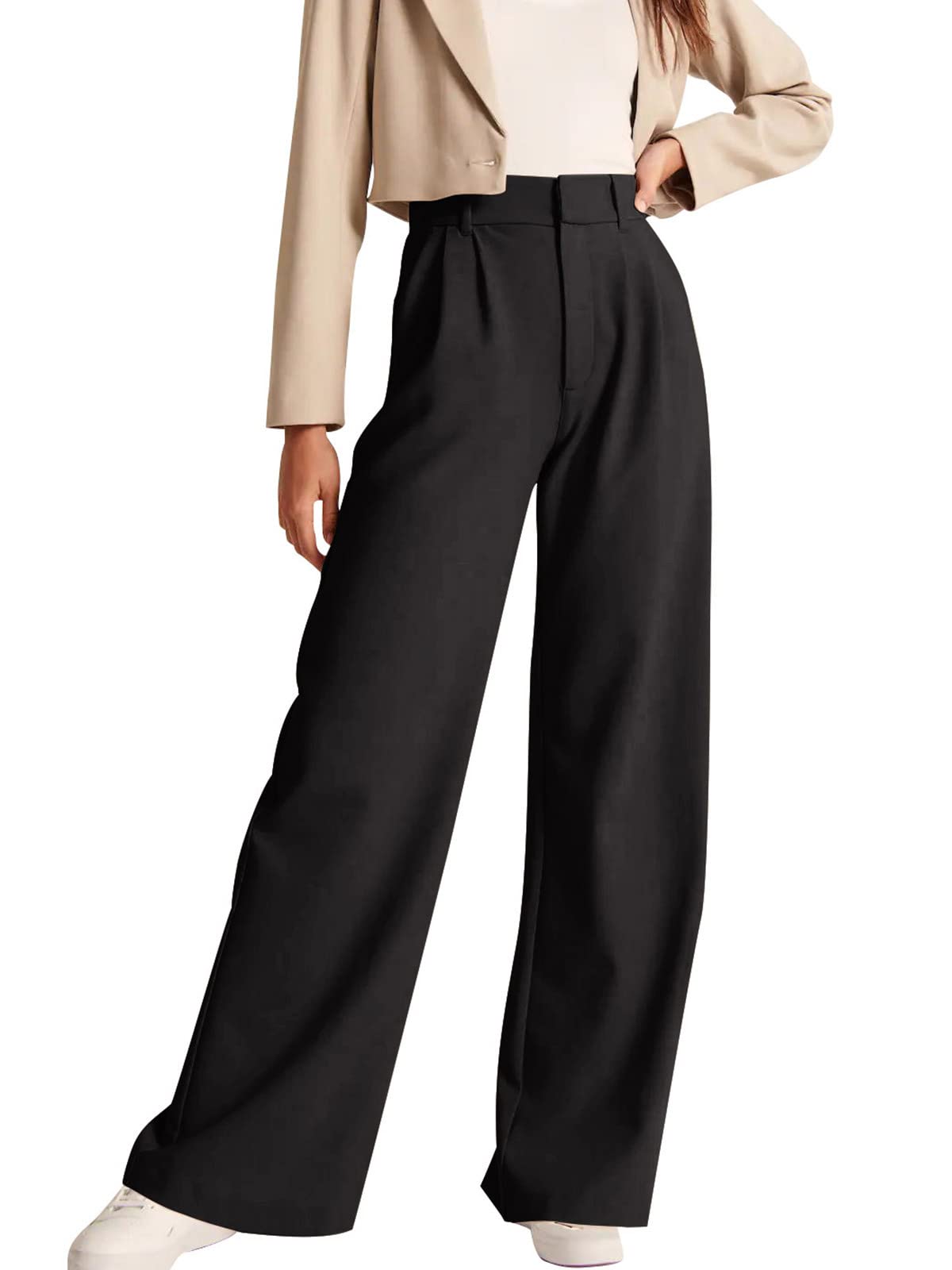NIMIN Women's High Waisted Work Pants - Professional Business Casual Office Trousers with Pockets | Comfortable & Stylish for 2025 Workwear, Business Meetings & Daily Office Outfits