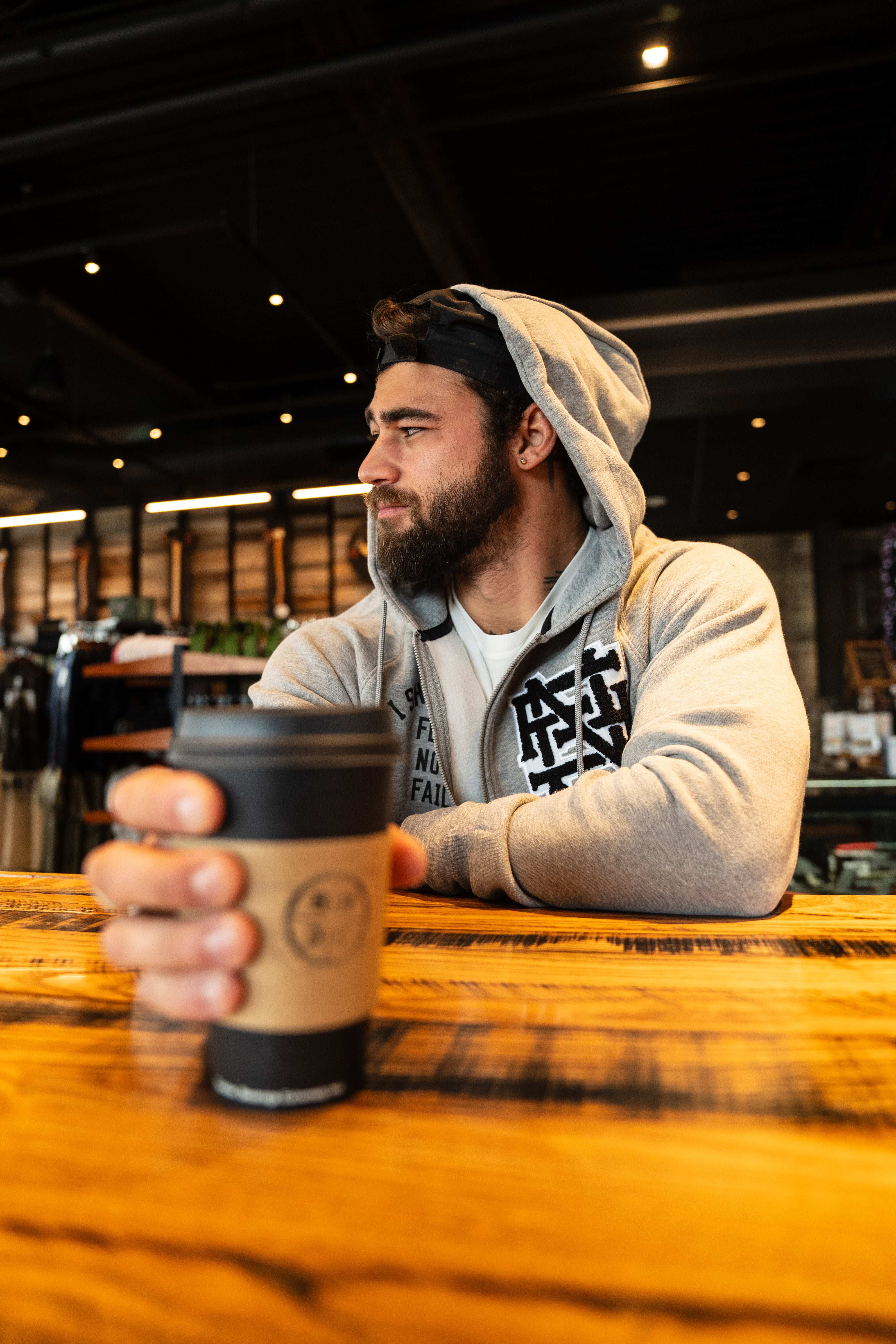 Varsity Patch Zip Up Hoodie - Grey | Stylish & Comfortable Pullover for Men & Women | Perfect for Casual Wear, Sports & Outdoor Activities